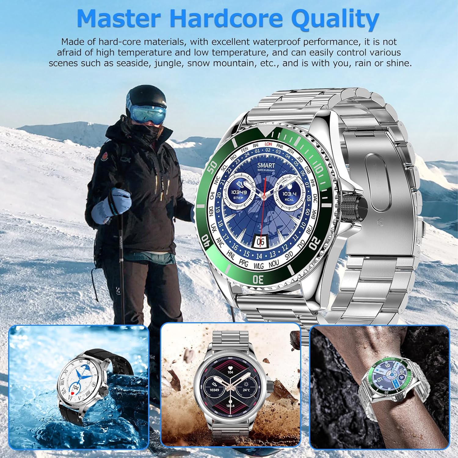 YYKY Reloj inteligente para hombres y mujeres con llamada Bluetooth, monitor de actividad física de 1.32 pulgadas con monitor de sueño de frecuencia