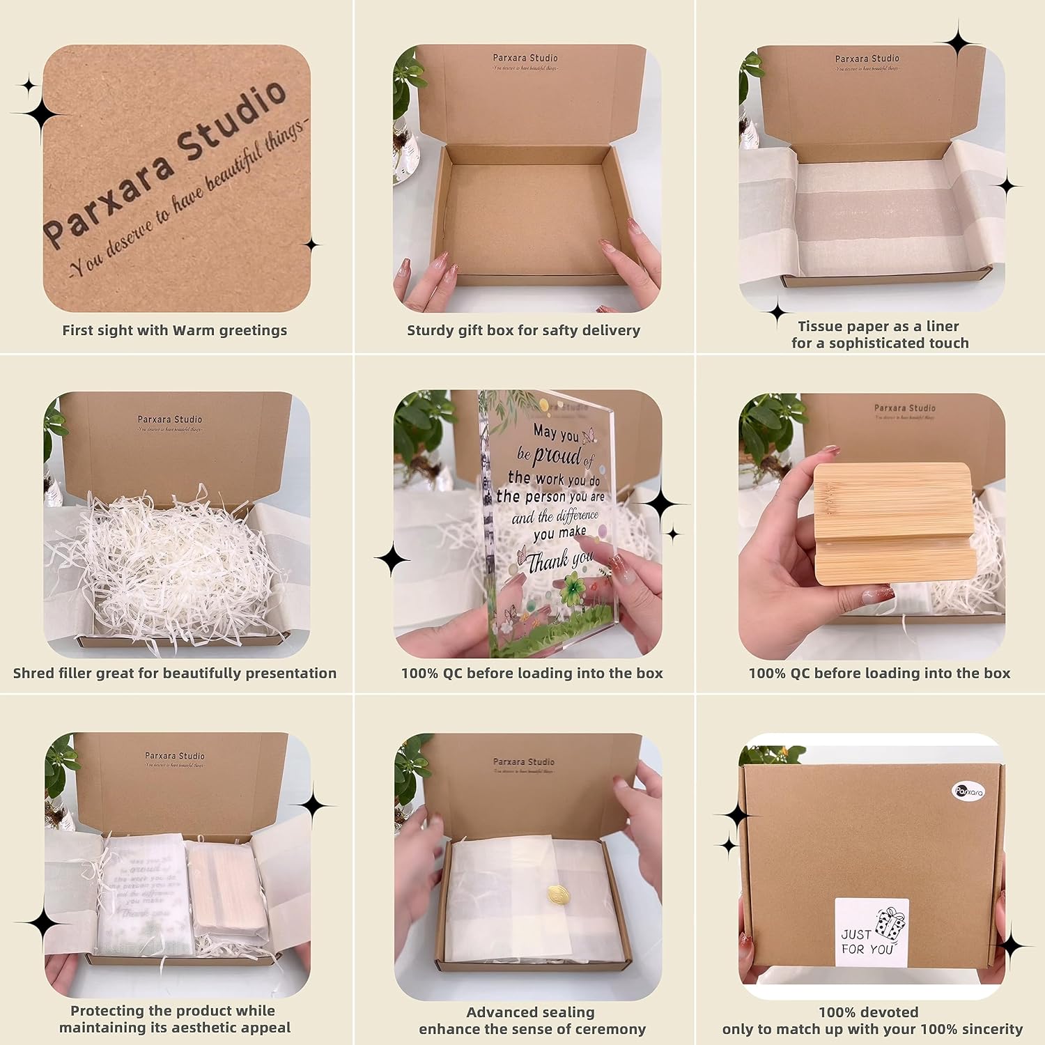 Regalo de agradecimiento para mujeres y hombres con caja de regalo, decoración de escritorio de oficina, 6 x 4 pulgadas, regalos de agradecimiento