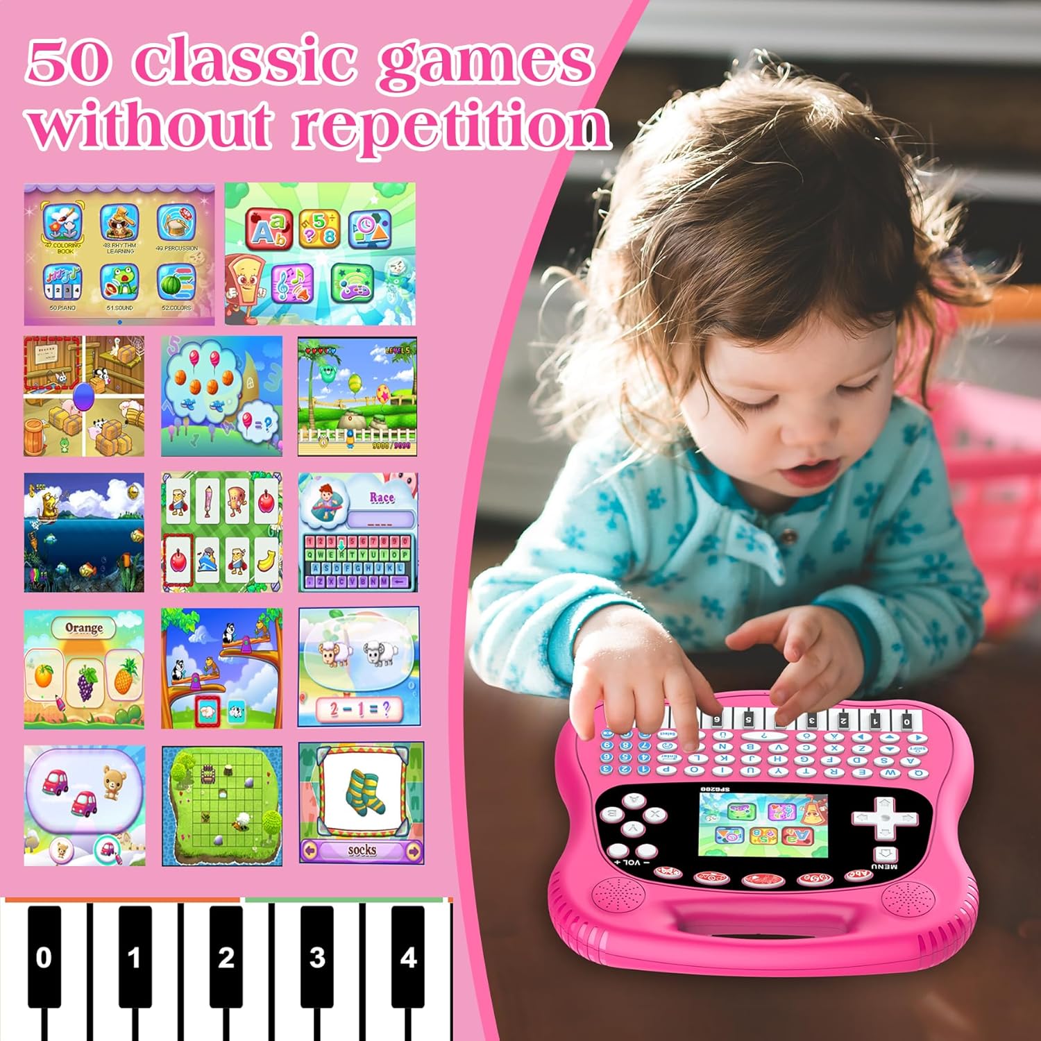 Juguetes preescolarestableta educativa para aprender alfabeto, números, colores, formas, animales, transporte, tiempo para niños pequeños de 4 a 12