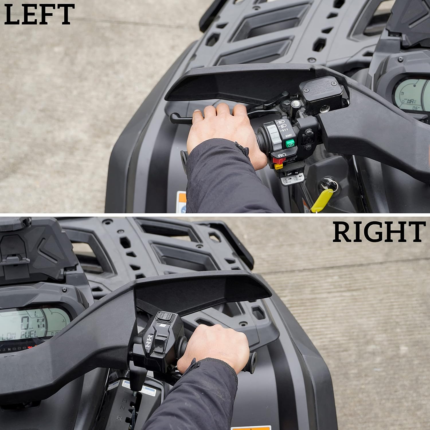 SAUTVS Protector de manos negro deflector de viento para Can Am Outlander, kit de deflector de aire de plástico para accesorios Can-Am Outlander MAX