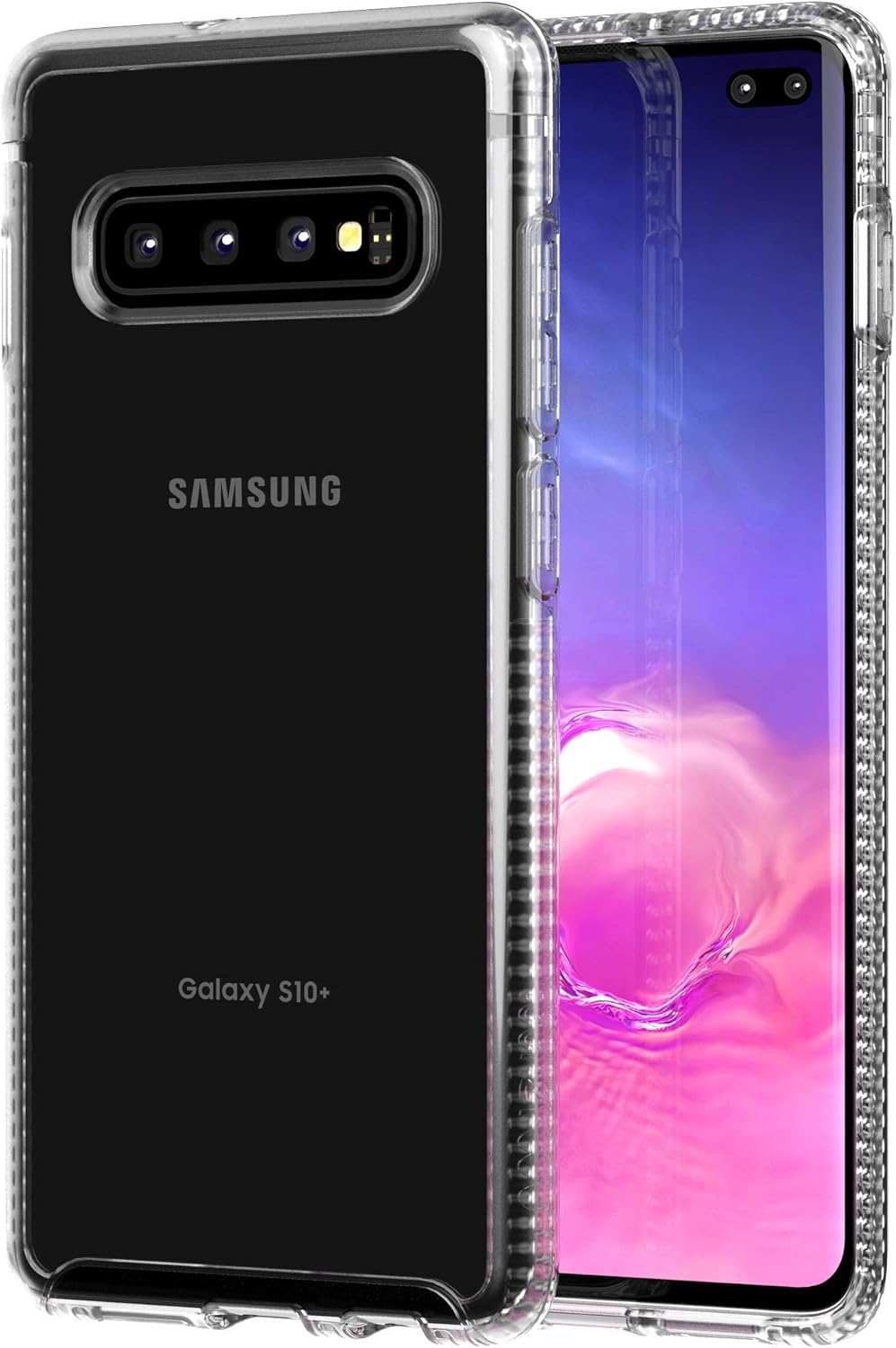 Tech21 Funda protectora para Samsung Galaxy S10 Plus, contraportada ultrafina con protección BulletShield – Transparente puro
