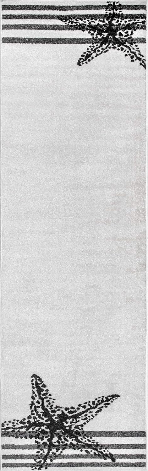 nuLOOM Minnie Coastal – Alfombra rectangular de estrella de mar, 2 x 6 pies, color beige