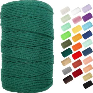 BYWORLD – Cuerda de macramé de 0.118 in, cuerda de algodón de 220 yardas (656.2 ft), cuerda de macramé de color 100% algodón natural para kit de BYWORLD – Cuerda de macramé de 0.118 in, cuerda de algodón de 220 yardas (656.2 ft), cuerda de macramé de color 100% algodón natural para kit de