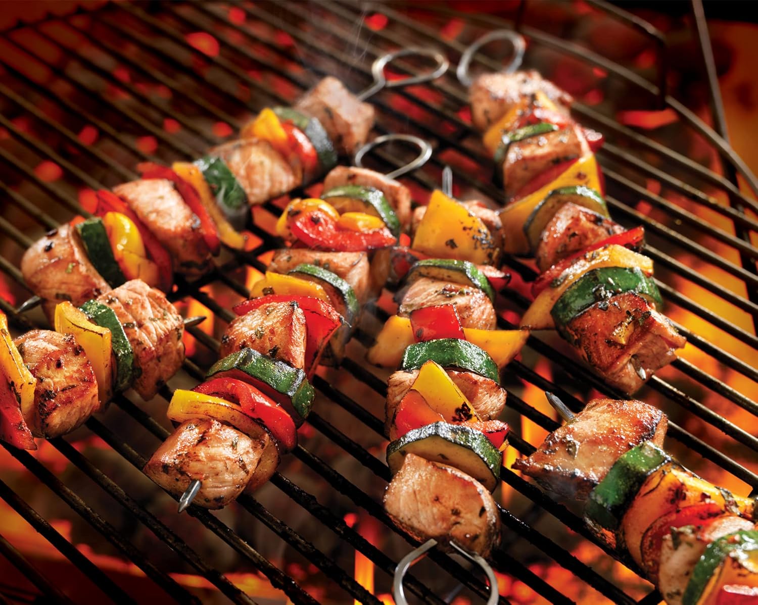 Pinchos cuadrados de metal para barbacoa de 8 pulgadas, paquete de 12 pinchos de acero inoxidable, kebob, juegos de kabob para salidas a la parrilla