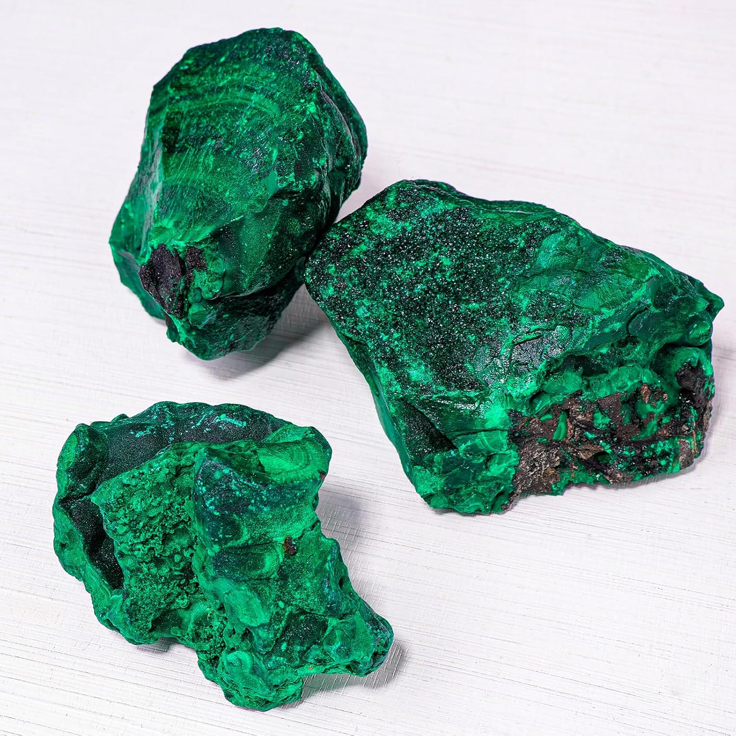 Piedra de cristal de malaquita natural de 0.05-0.11 libras, piedra de malaquita cruda, espécimen mineral de malaquita áspera irregular, forma