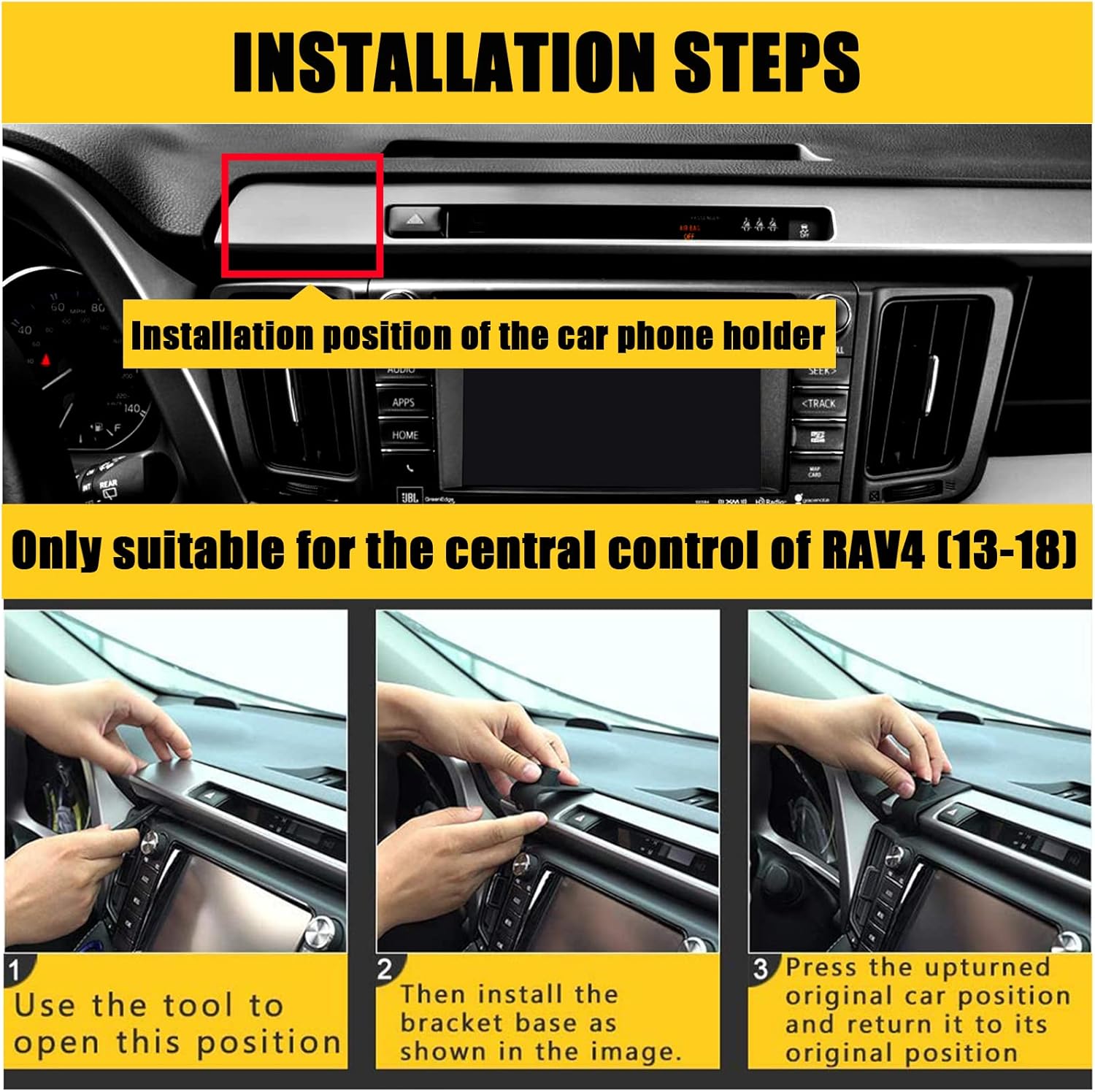 Soporte de teléfono para automóvil Magsafe, soporte ajustable para ventilación de aire, soporte de tablero de cunas automáticas para Toyota RAV4