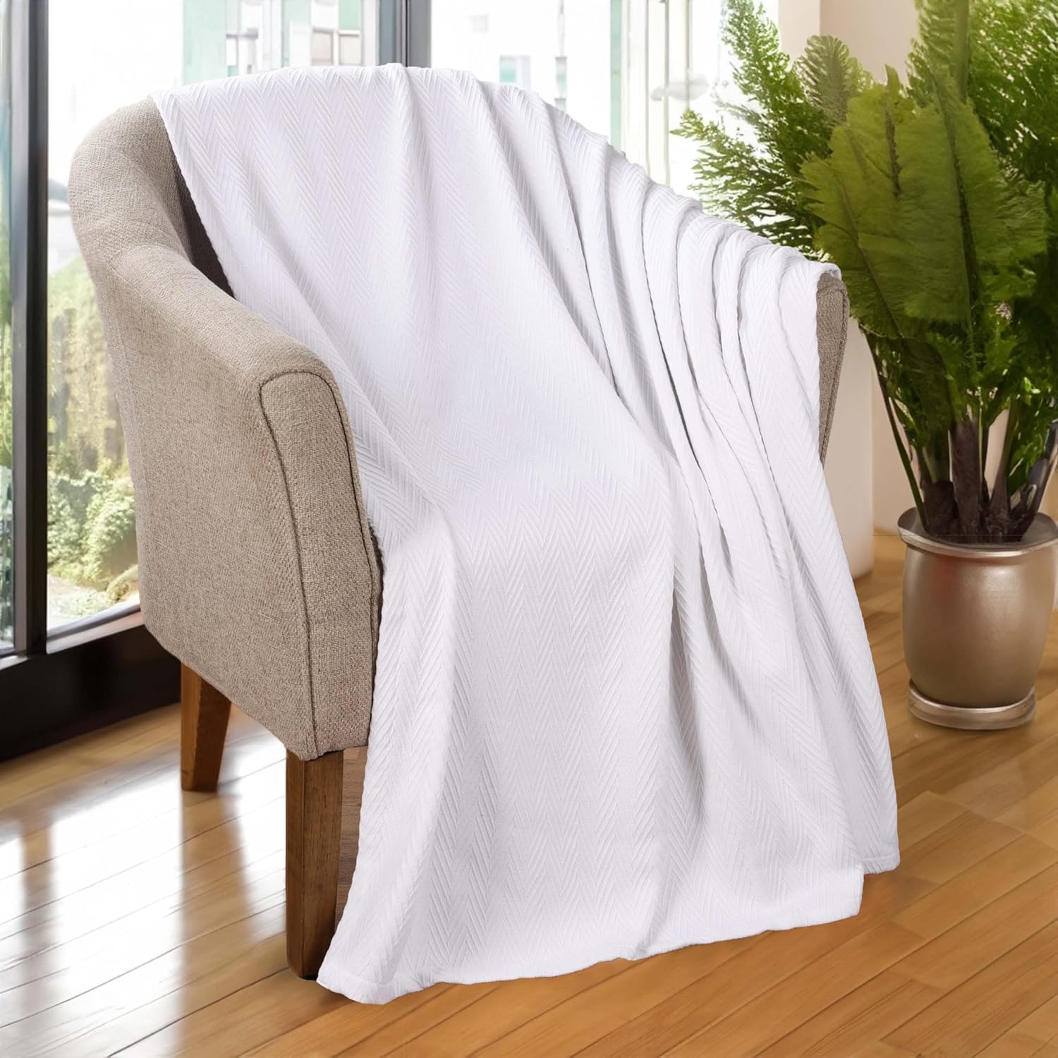 Superior Manta 100% algodón de gran tamaño, manta tejida para sofá, cama, ropa de cama, casa de campo, artículos esenciales para el hogar, mantas