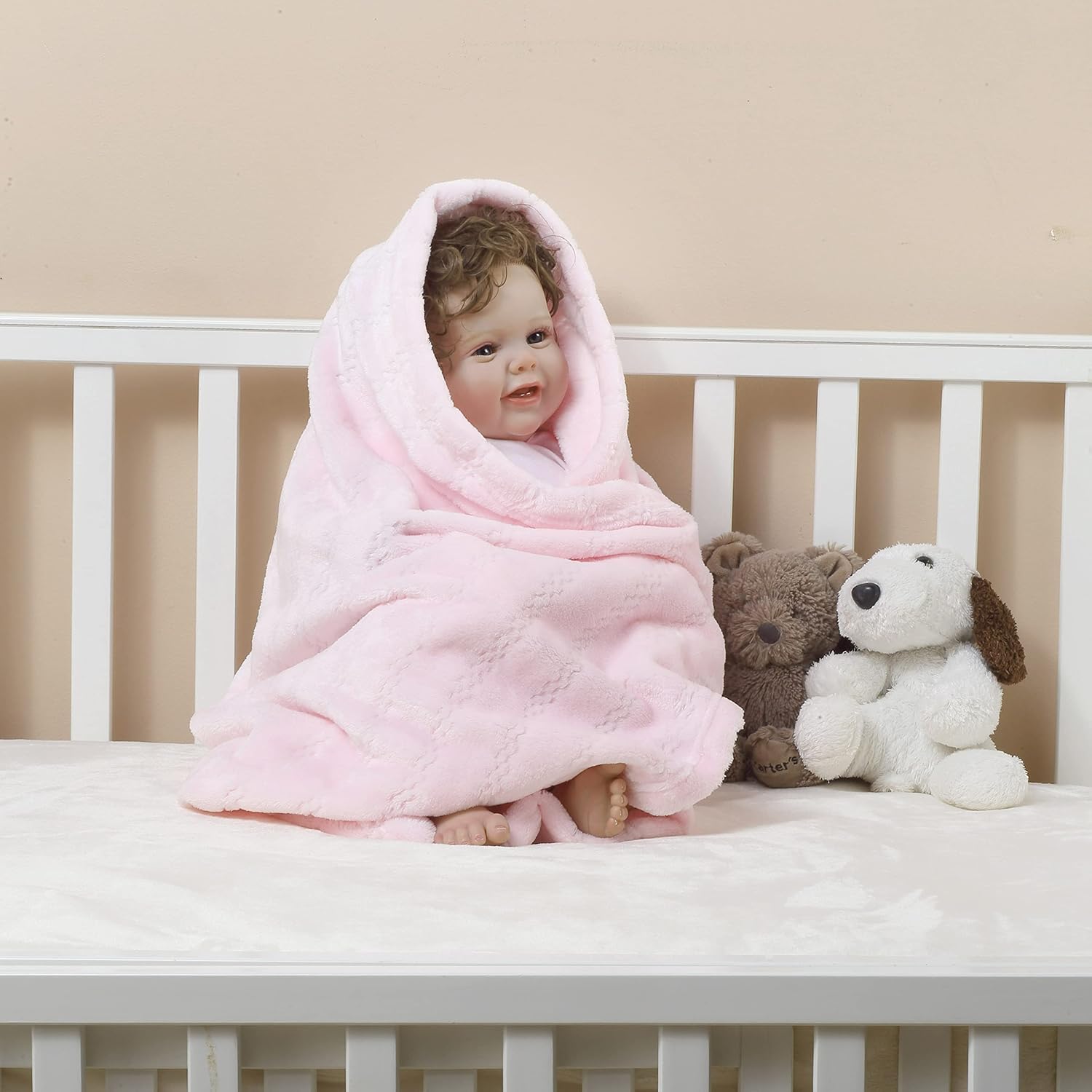 CREVENT Mantas de bebé suaves y acogedoras para niños y niñas, de 30 x 40 pulgadas, color sólido, para uso en todas las estaciones, esenciales para
