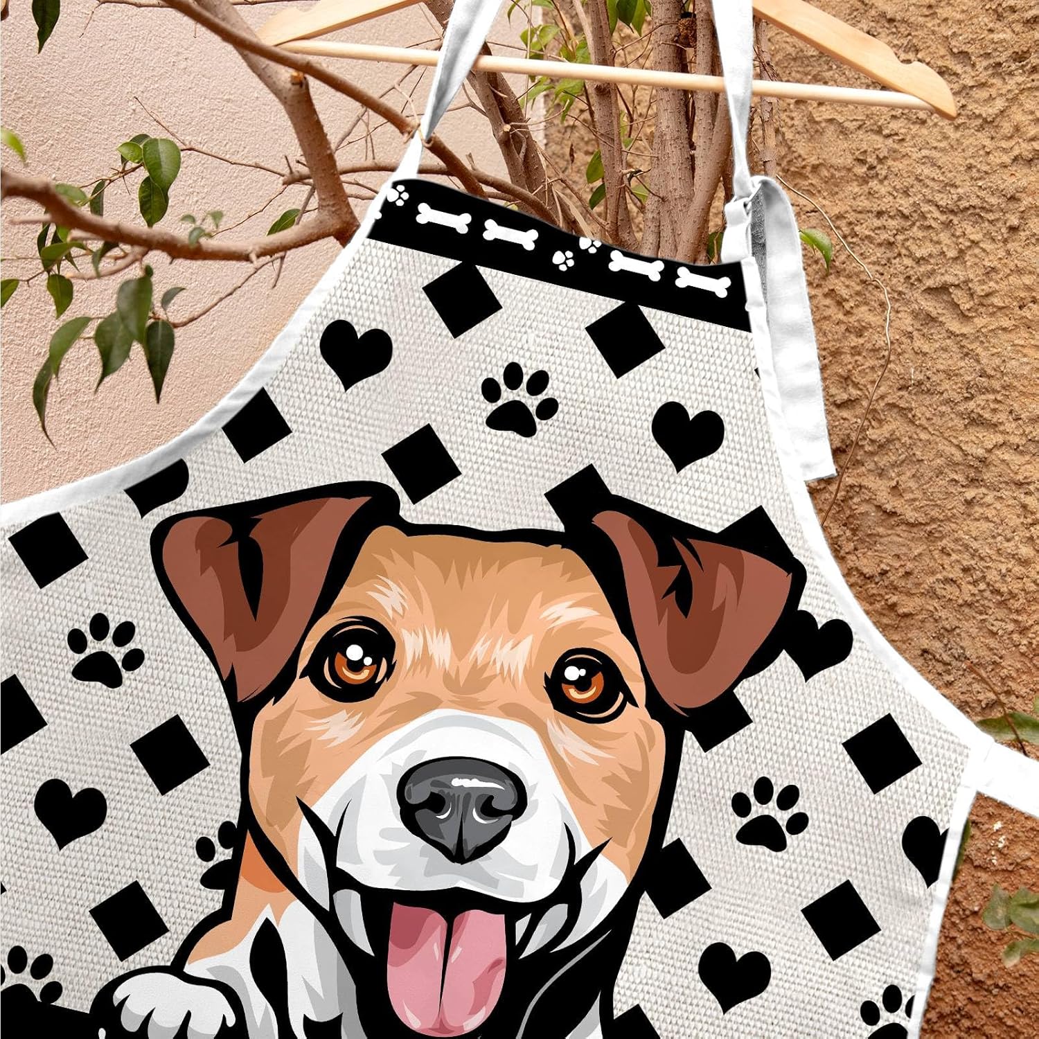 MALIHONG Delantal de lunares de perro personalizado lindo perro salchicha
