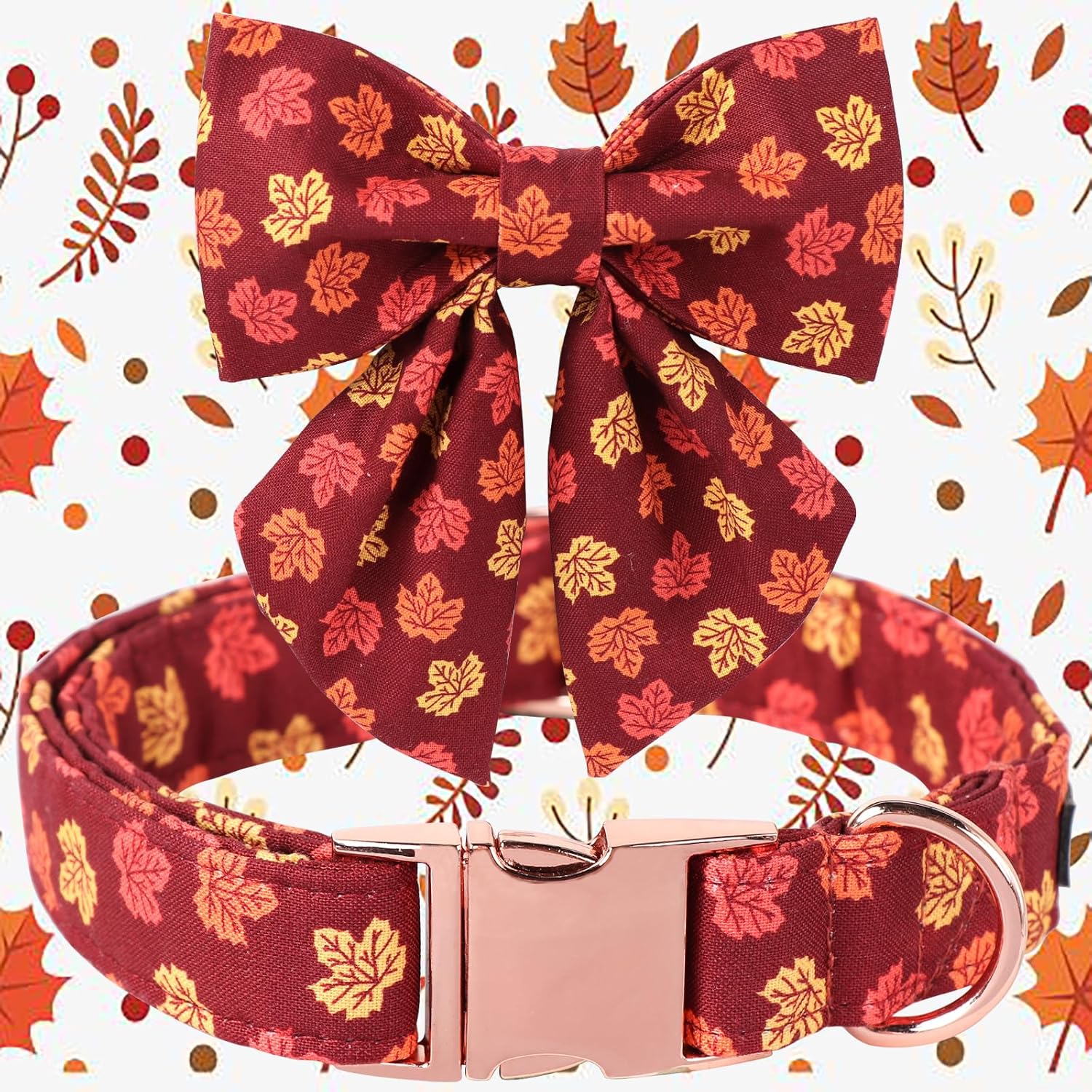 Maca Bates – Collar de perro de otoño con pajarita para perros, corbatín de marinero ajustable, lindos accesorios de regalo de otoño para cachorros