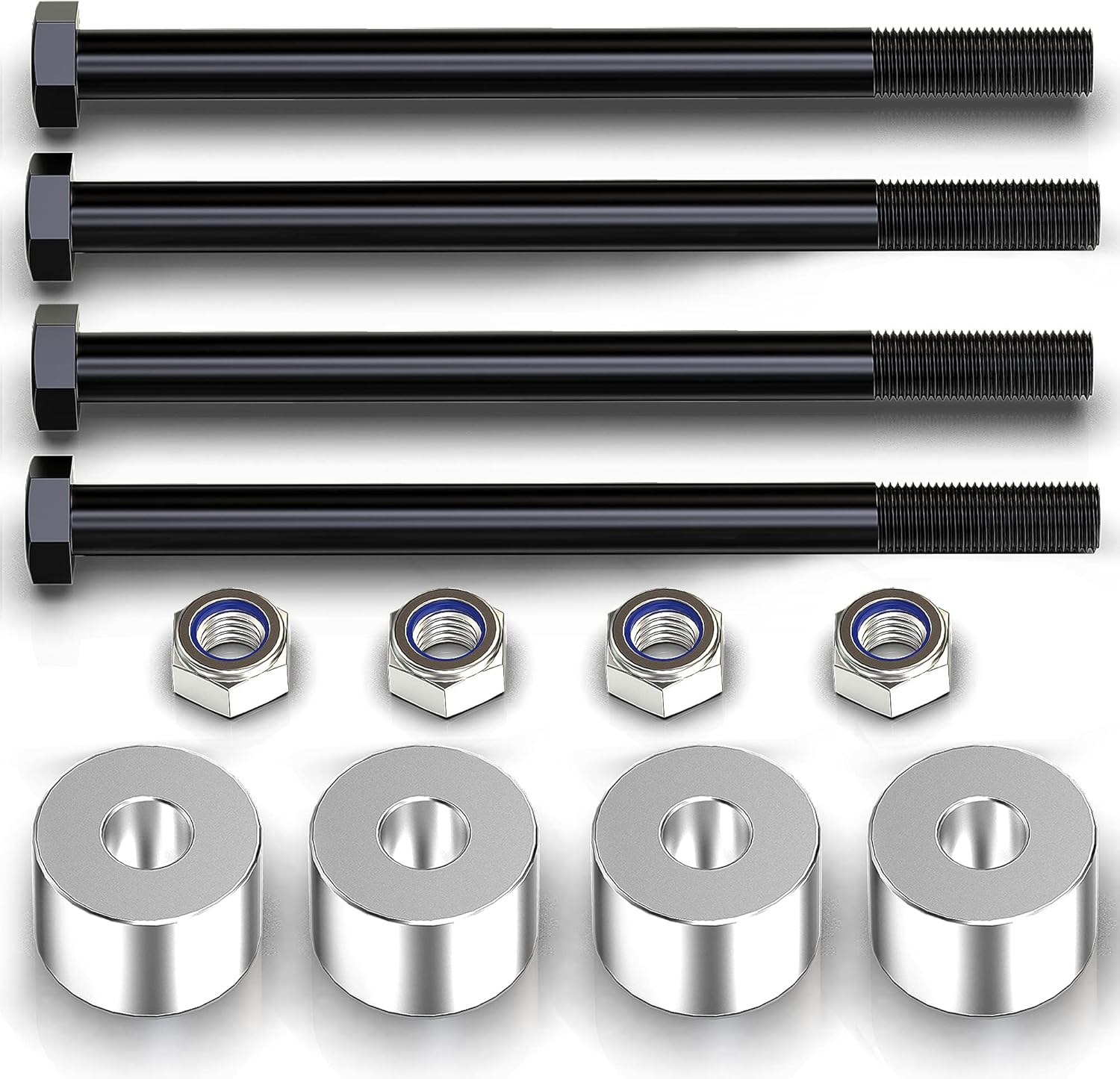 MZS Kit de caída diferencial, espaciadores de caída diff + hardware compatible con Silverado 1500 4WD 2007-2021  Sierra 1500 4WD 2007-2018