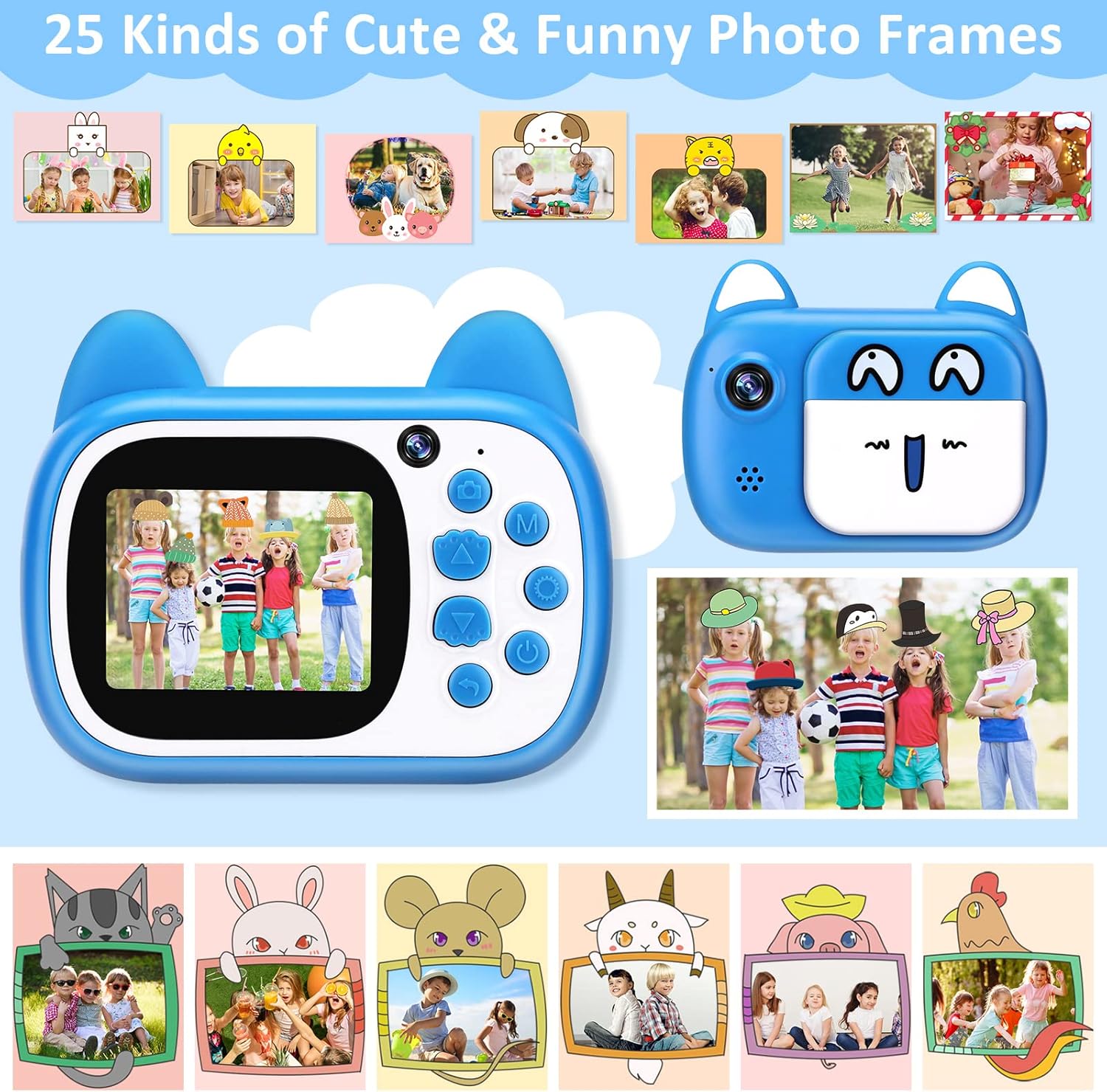 Cámara para niños con video selfie HD de 1080P con tarjeta SD de 32 GB, cámara digital para niños, cámara para niños pequeños para niñas y niños
