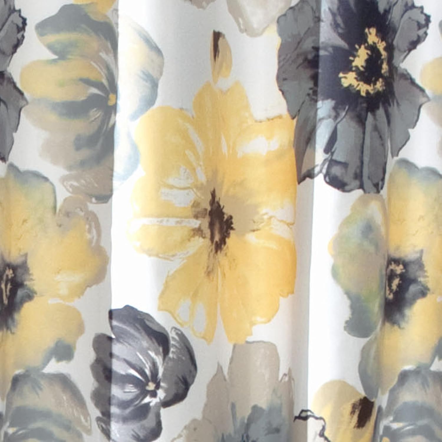 Lush Decor Leah Cortina de ducha, 72 pulgadas de ancho x 78 pulgadas de largo, amarillo y gris
