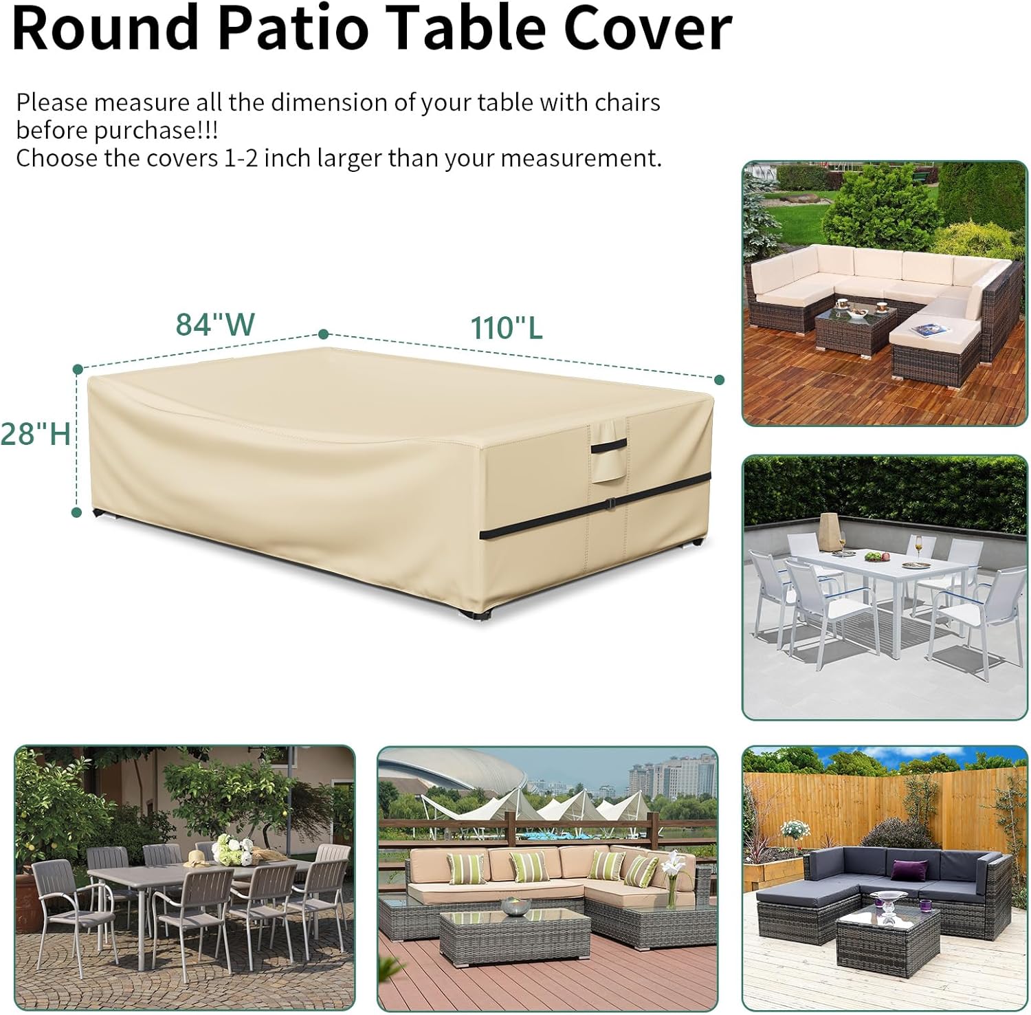 Funda impermeable para muebles de exterior, fundas para muebles de patio, funda modular resistente 500D para exteriores, protección para todo tipo