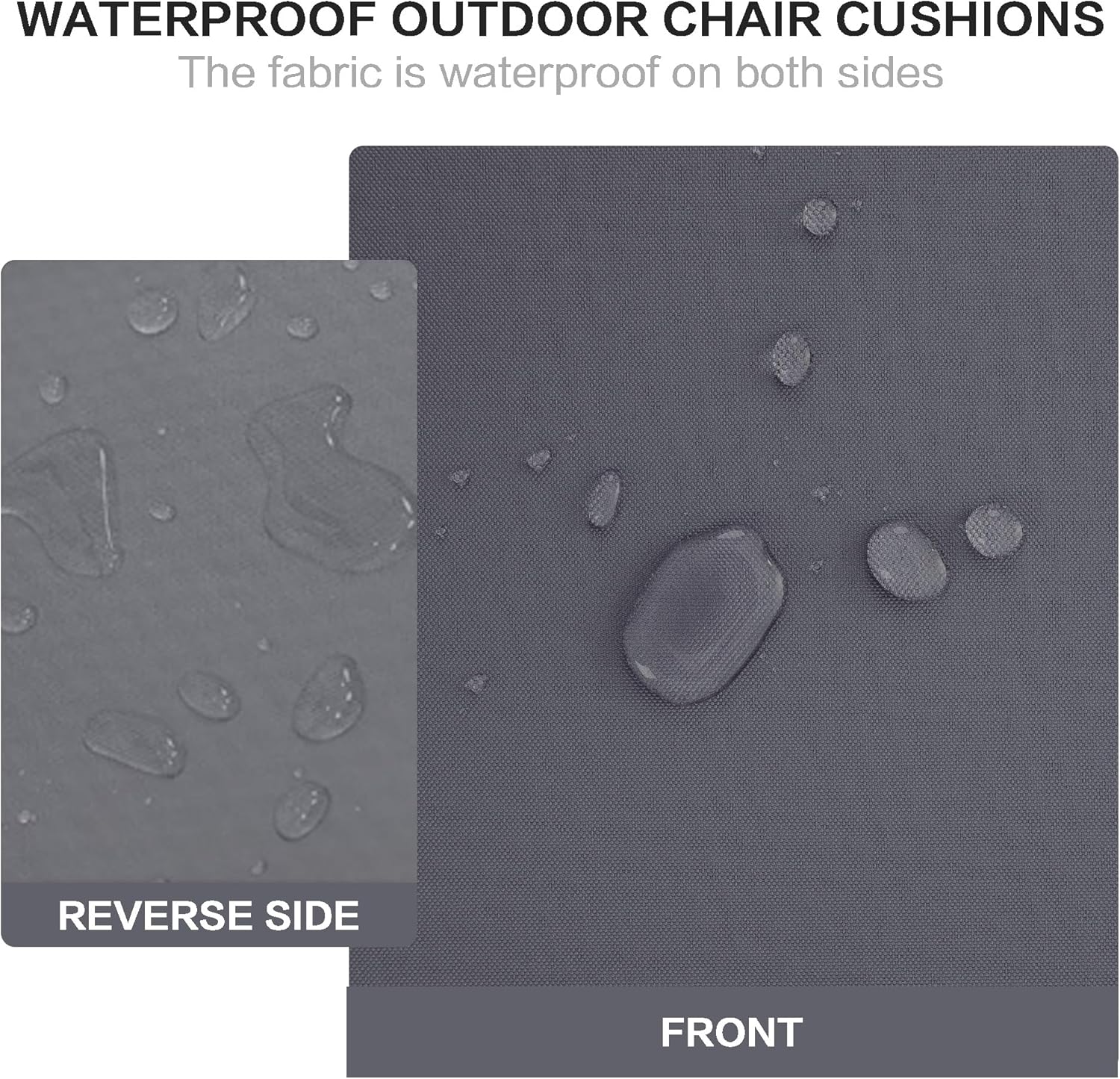 Faible Poisson Cojines para sillas de exterior, 22 x 22 pulgadas, impermeables, para respaldo y asiento profundo para muebles de patio, con asa y