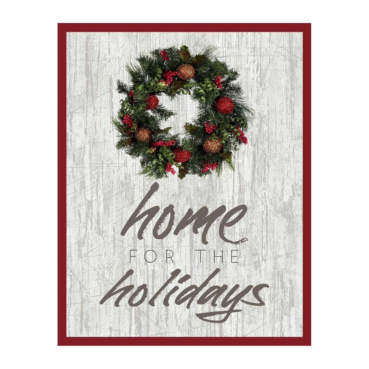 Home for the Holidays – Holiday Wall Art, This Inspirational Christian Wall Art Aesthetic Print wReplica Wood Design Is Perfect For Home Decor,