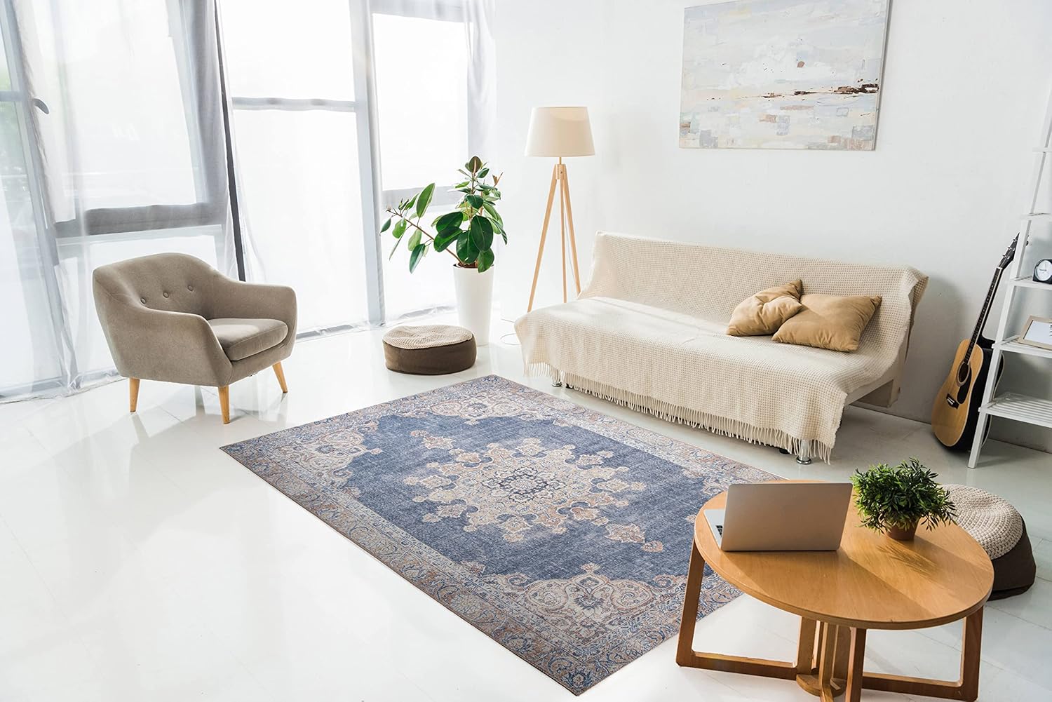 RugOver Alfombra lavable a máquina, apta para mascotas y antideslizante, para interiores, para cocina, baño, sala de estar, decoración del piso del