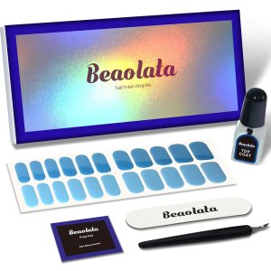 Tiras de esmalte de uñas de gel, 22 envolturas de uñas, calcomanías de uñas de gel, tiras de uñas de gel, larga duración, calidad de salón Tiras de esmalte de uñas de gel, 22 envolturas de uñas, calcomanías de uñas de gel, tiras de uñas de gel, larga duración, calidad de salón