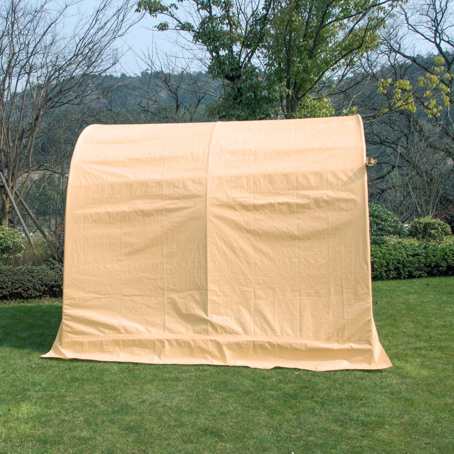 Toldo grande y resistente para cochera, portátil, para garaje, barco, refugio, tienda de campaña para fiestas, bodas, jardín, color beige, estilo