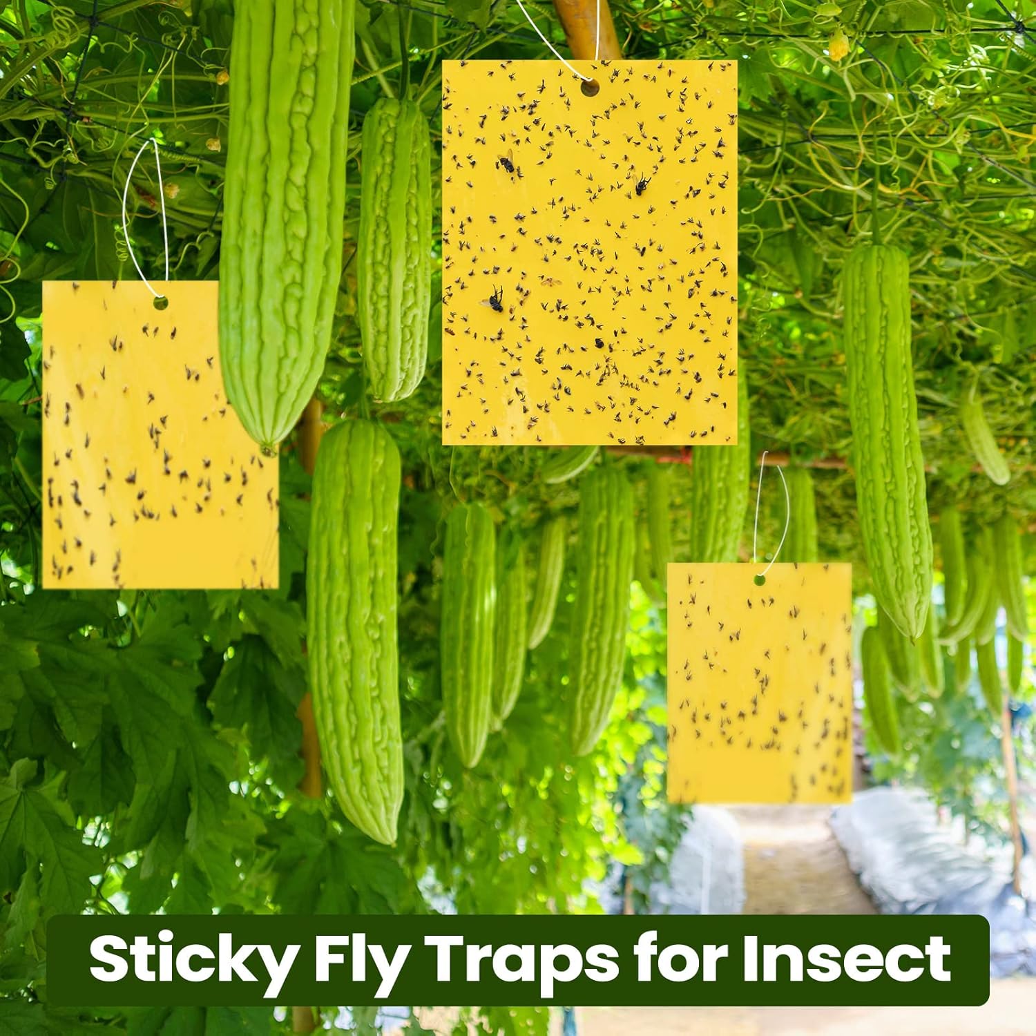 500 trampas adhesivas de doble cara para plantas voladoras, insectos como moscas blancas, pulgones, 6 x 8 pulgadas, trampas adhesivas para mosquitos