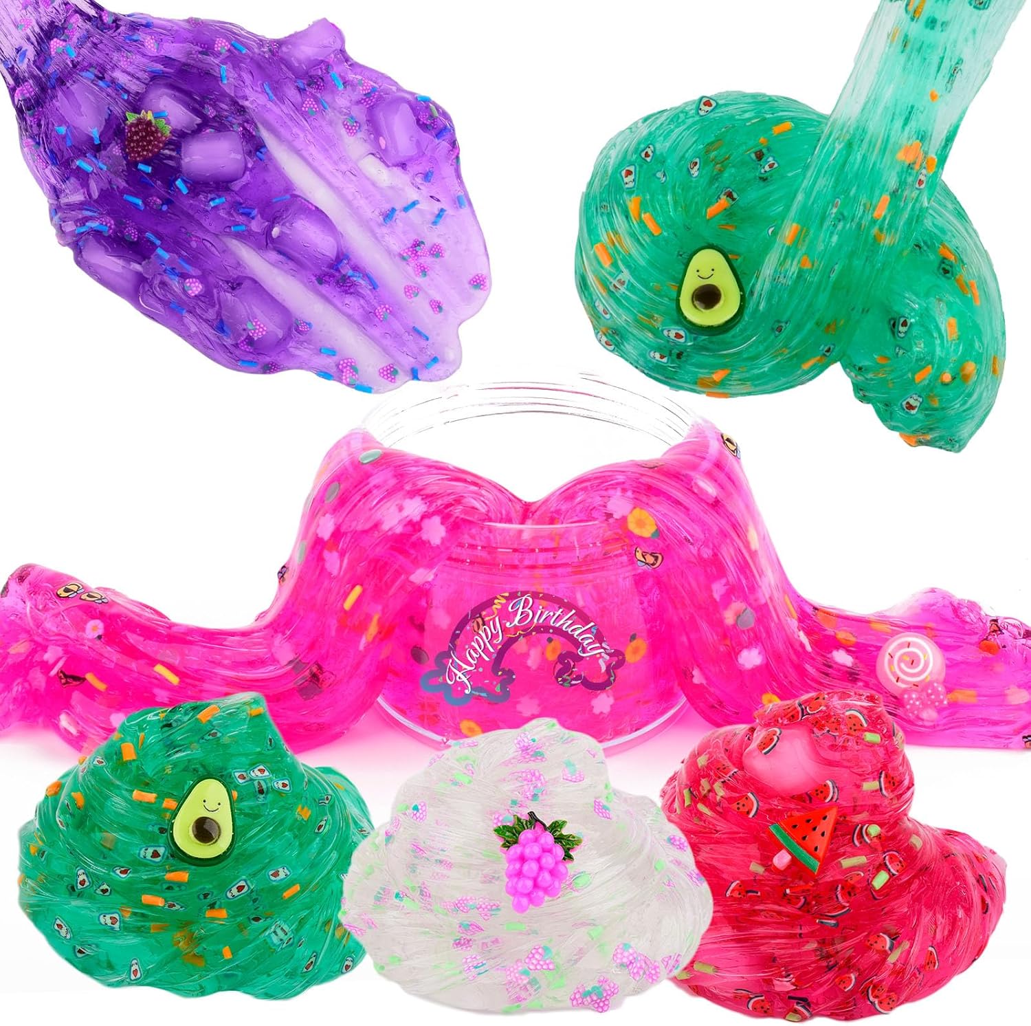 Kit de slime transparente, paquete de 10 unidades de slime transparente, no pegajosos, prefabricados, paquete de limo transparente, regalos de