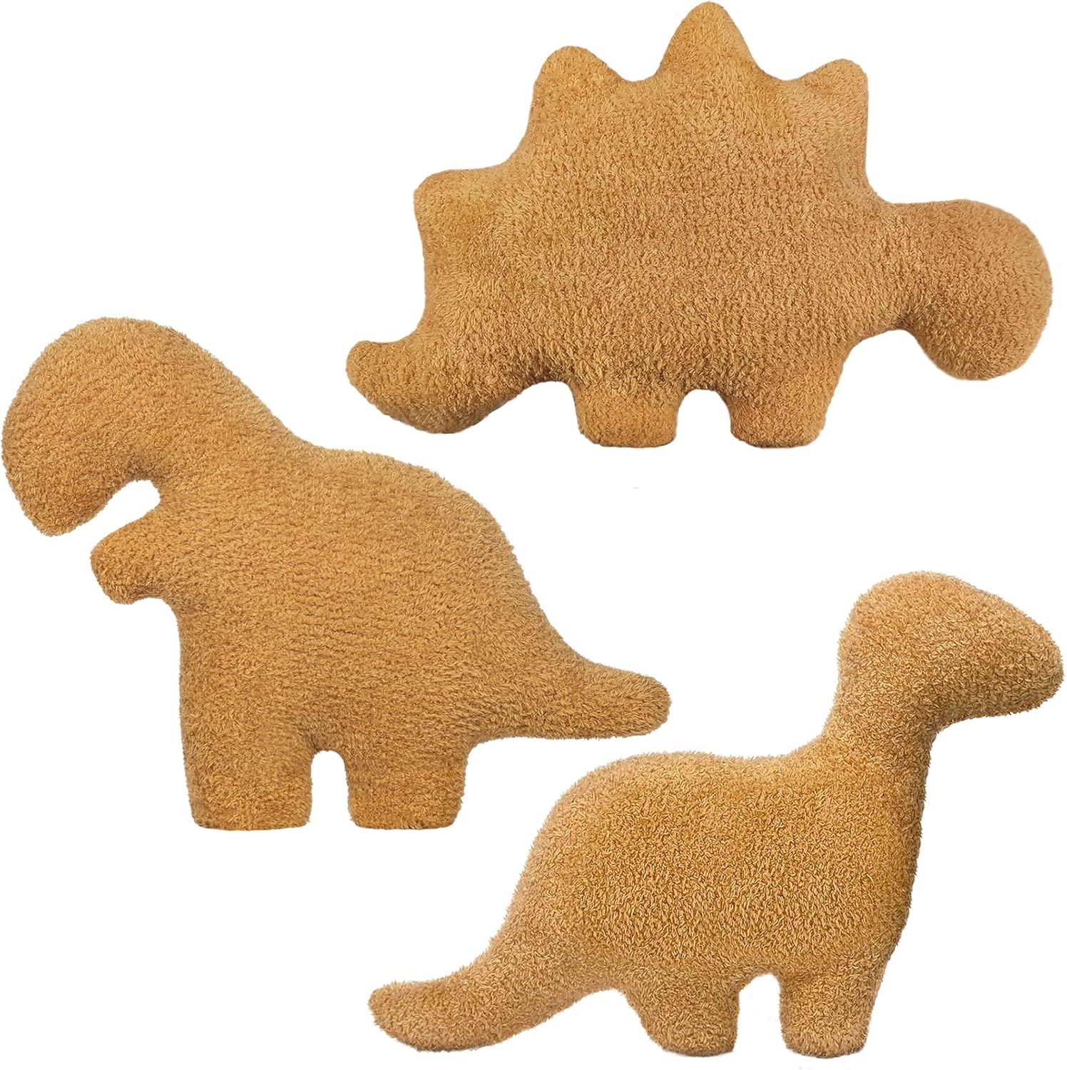 Andywoo Juego de almohada de dinosaurio Nuggets, juguete de peluche de pepita de pollo y dinosaurio, almohada de dinosaurio es un bonito y divertido