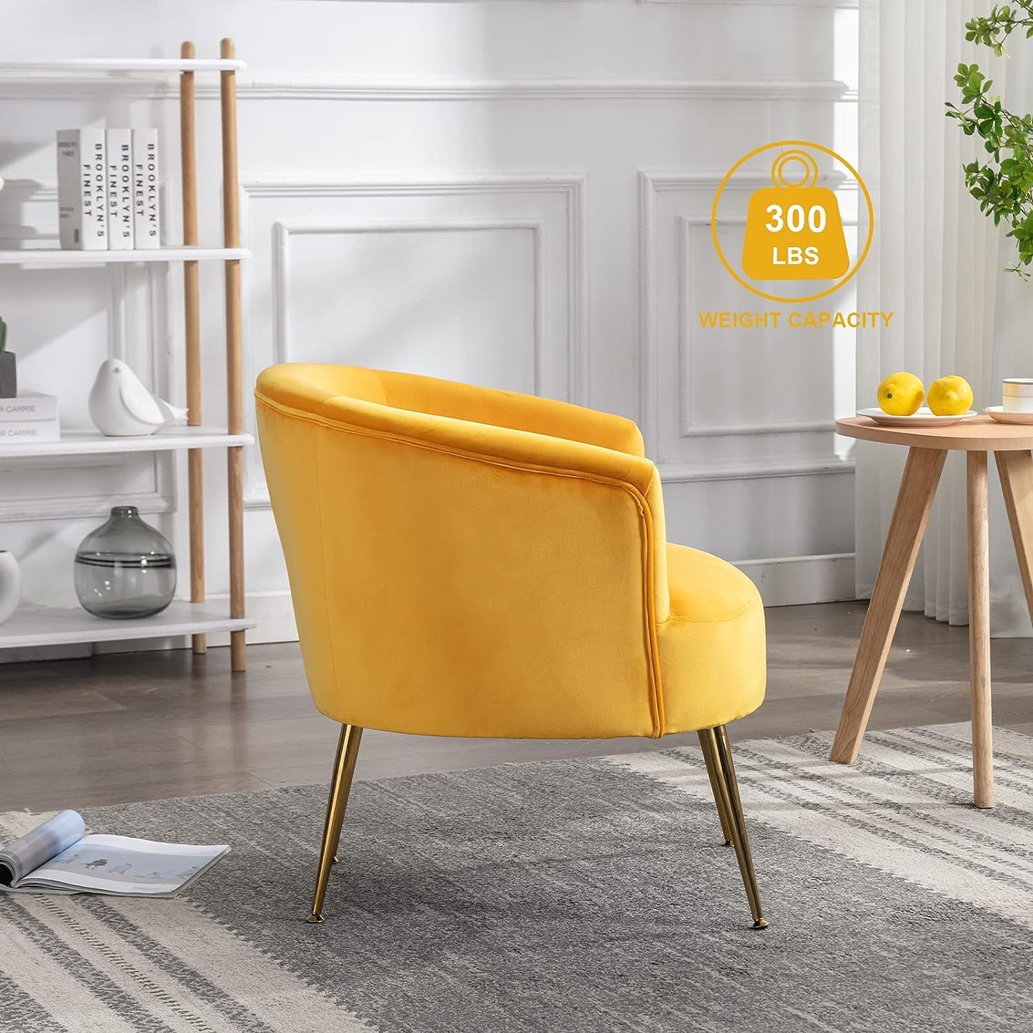 GNIXUU Cómoda silla decorativa de barril, sillón tapizado de tela de terciopelo, elegante silla de bañera con patas doradas, sillas de tocador