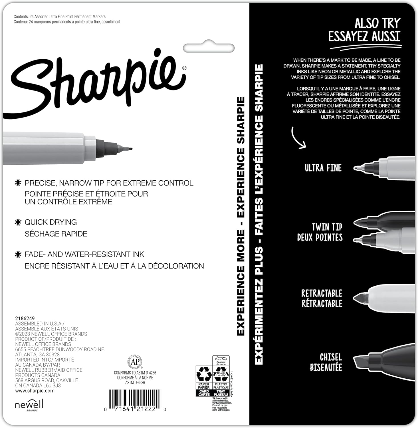 SHARPIE Glam Pop – Marcadores permanentes, juego de marcadores de punta ultrafina, rellenos de calcetines, suministros de arte, regalos para
