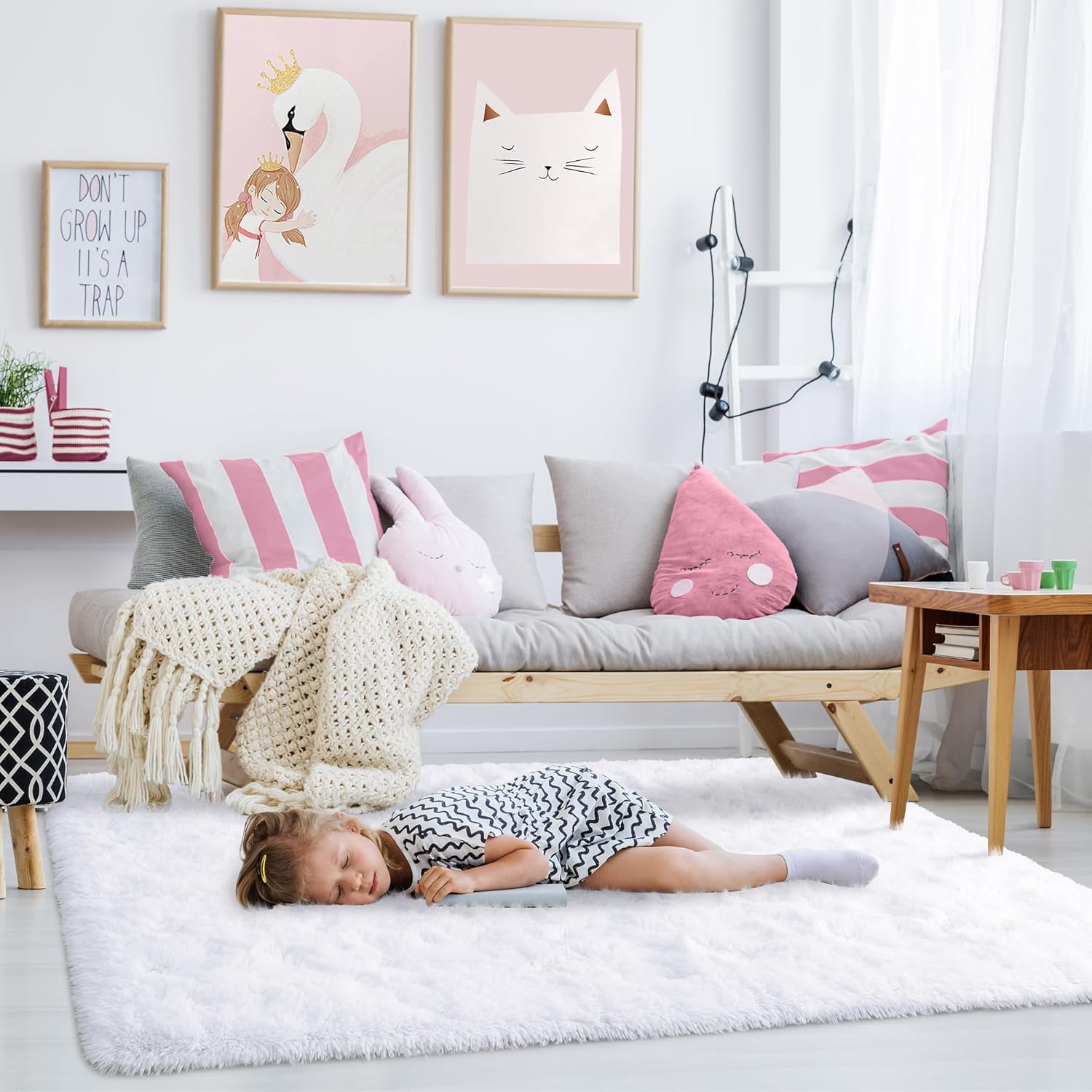 Rostyle – Alfombras suaves y esponjosas para el dormitorio, sala de estar, alfombras peludas, alfombra de Navidad para niñas, niños, alfombras