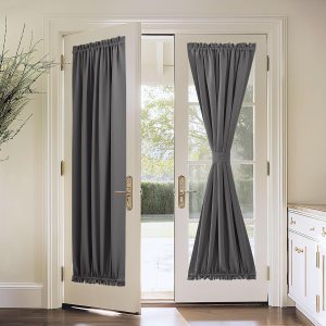 Pony Dance – Cortinas opacas deslizantes con aislamiento térmico para puerta francesa, incluye alzapaños ajustable, 1 pieza Pony Dance – Cortinas opacas deslizantes con aislamiento térmico para puerta francesa, incluye alzapaños ajustable, 1 pieza
