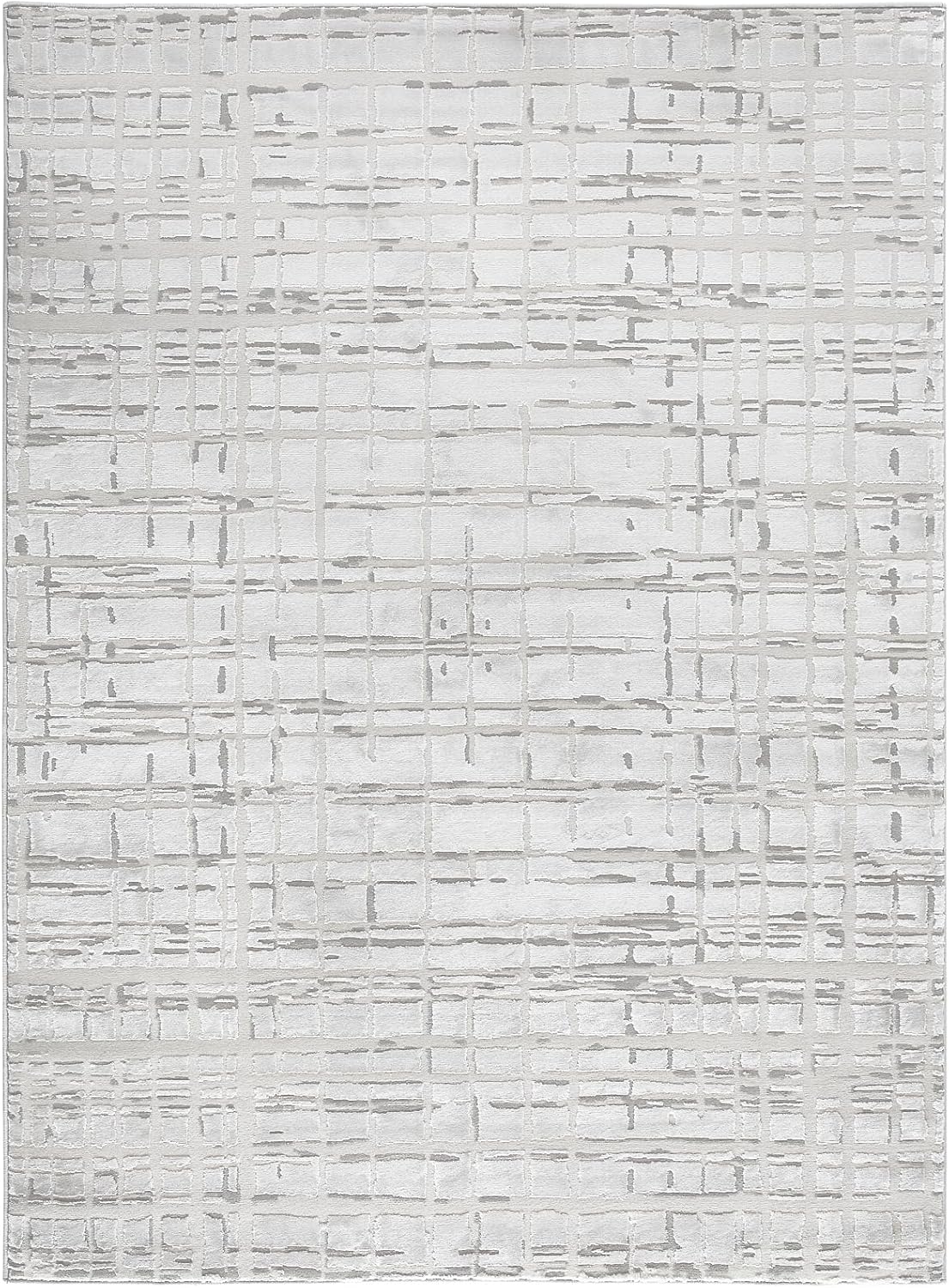 WESTLOOM Alfombra de área de 2 x 3 pies, modernas alfombras abstractas a cuadros, parte trasera de yute antideslizante, ideal para dormitorio, sala