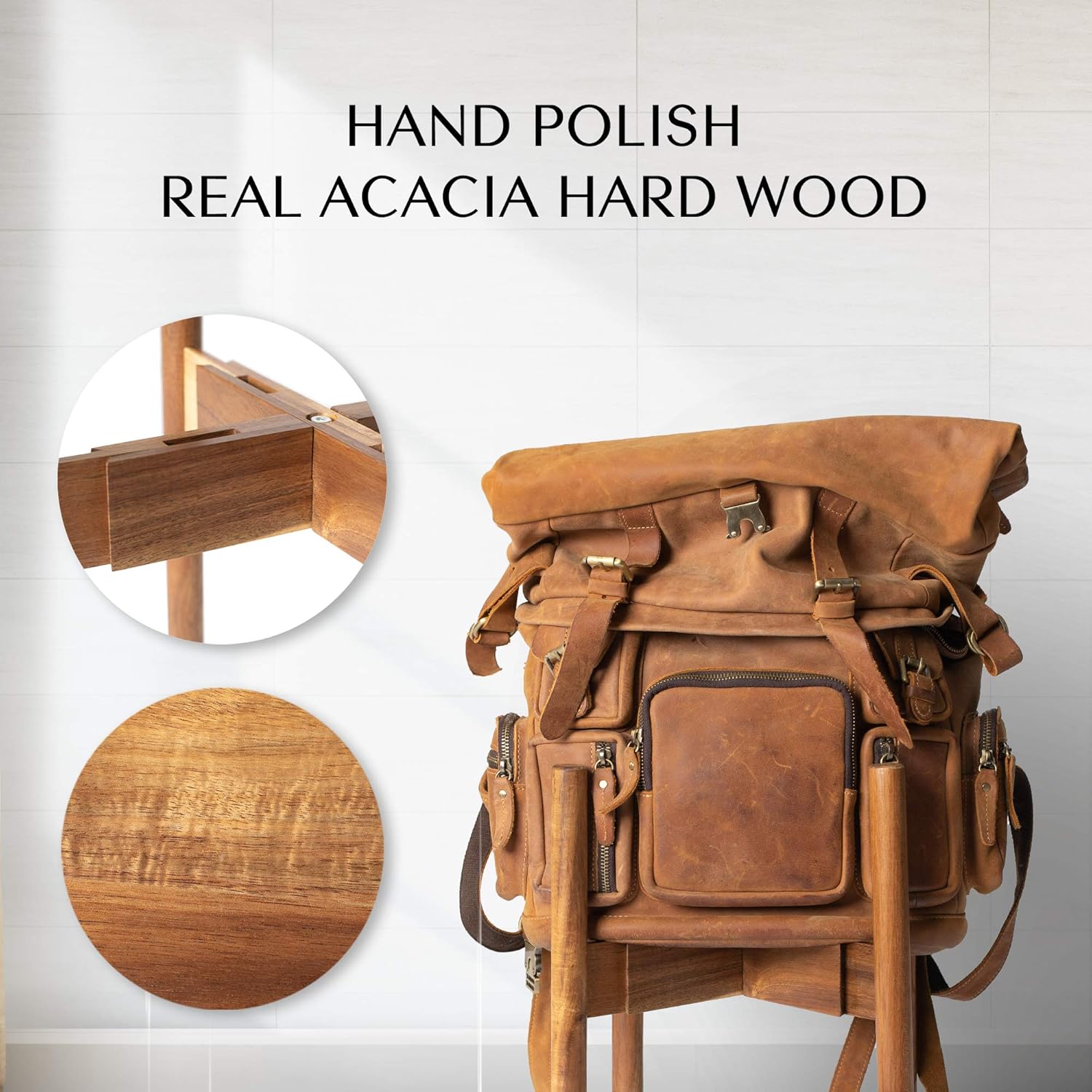 Soporte para plantas de madera dura de acacia, excluyendo maceta, soportes modernos de mediados de siglo para plantas de interior, soporte para