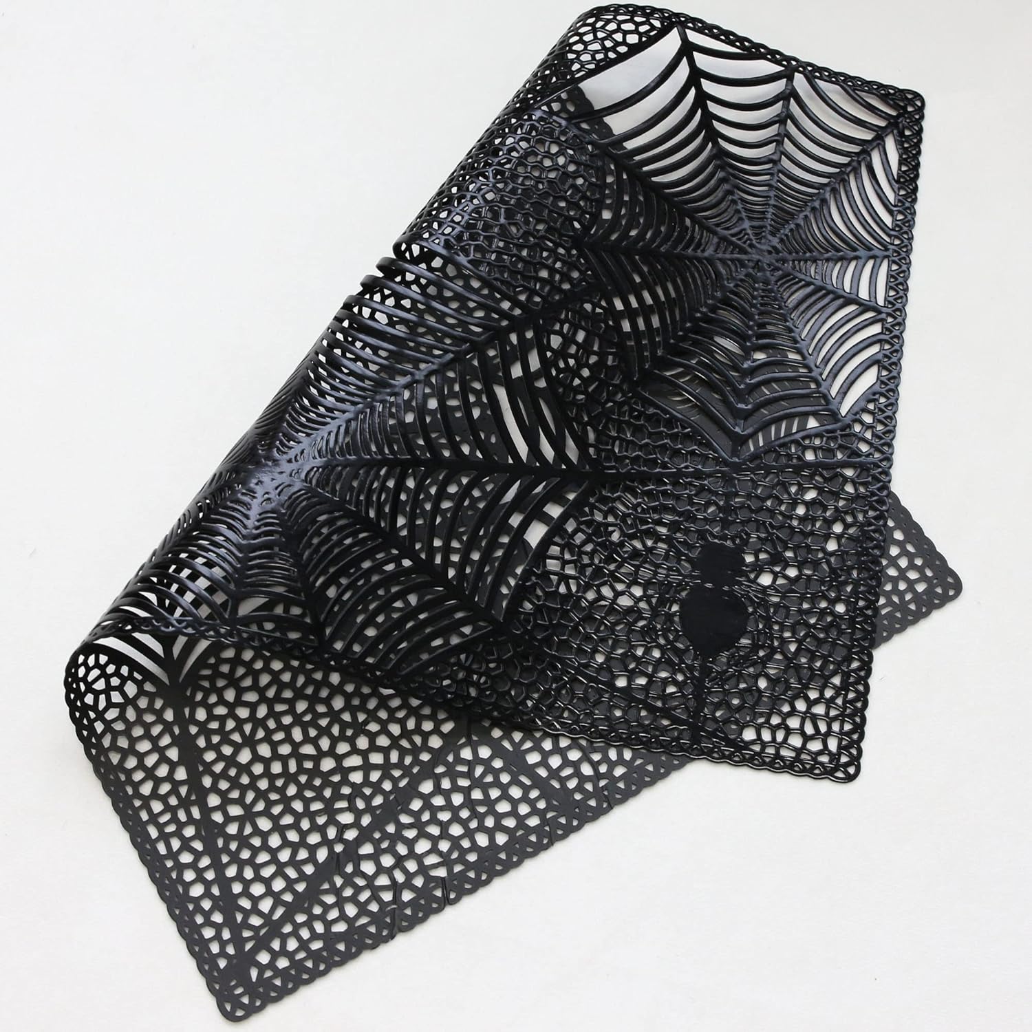 Wintop – Manteles individuales de Halloween de 12 x 17.5 pulgadas para mesa de comedor, vinilo prensado metálico, decoración navideña, juego de 6,
