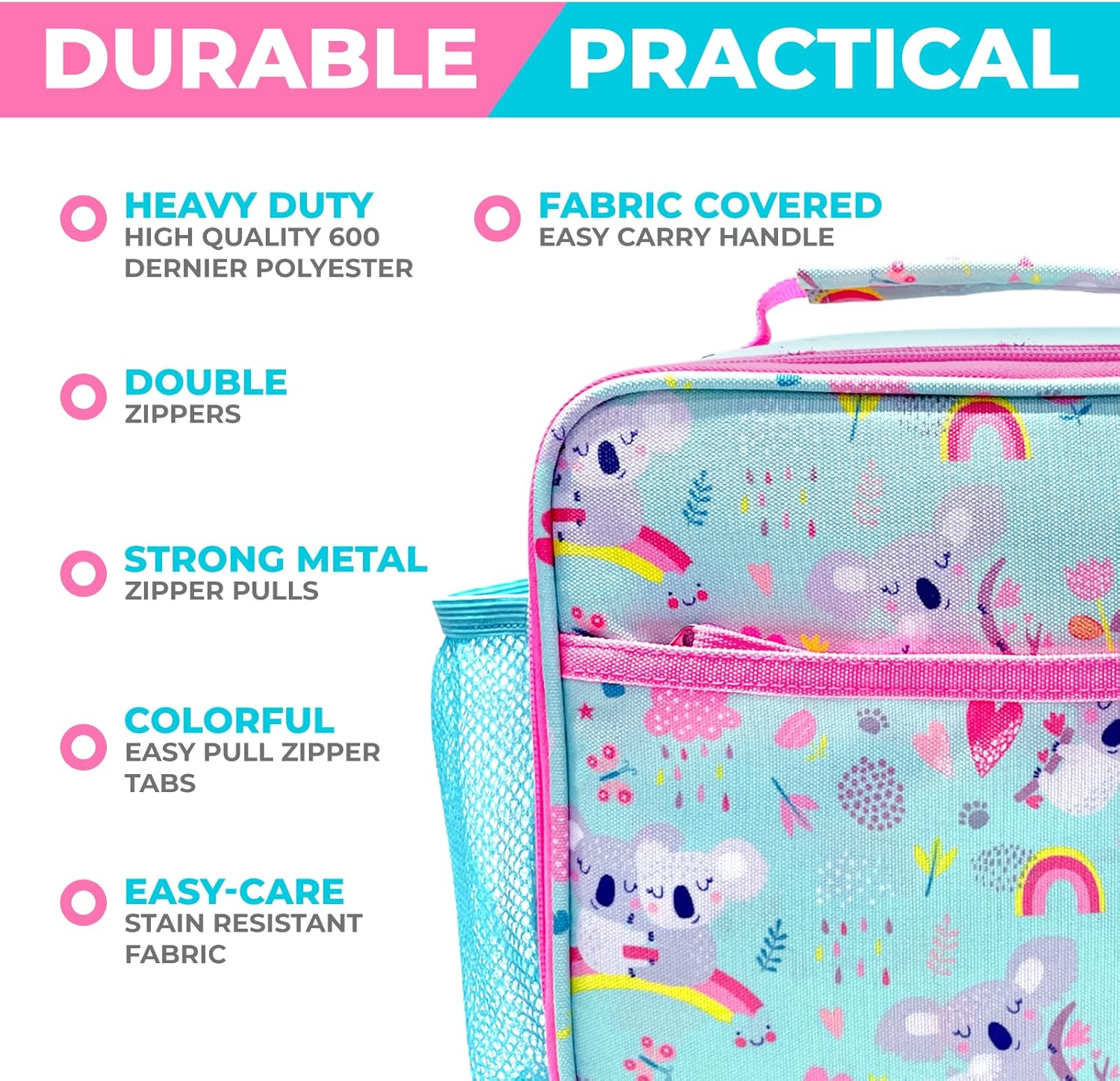 kinsho Lonchera para niños con bolsa de hielo, lonchera aislada para niñas pequeñas, guardería, preescolar, cajas grandes para almuerzos infantiles,