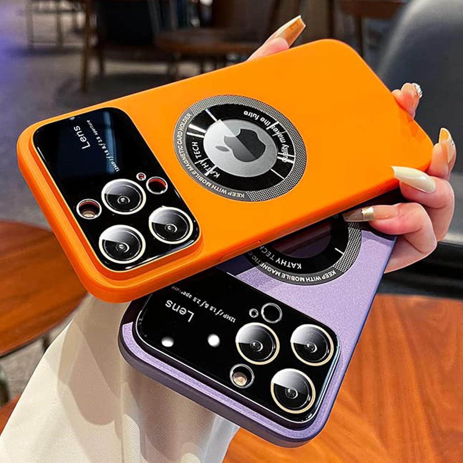 Funda para iPhone 11 de 6.1 pulgadas 2019, diseño de ventana grande, PC duro integrado de lujo protector de lente de cámara de protección completa