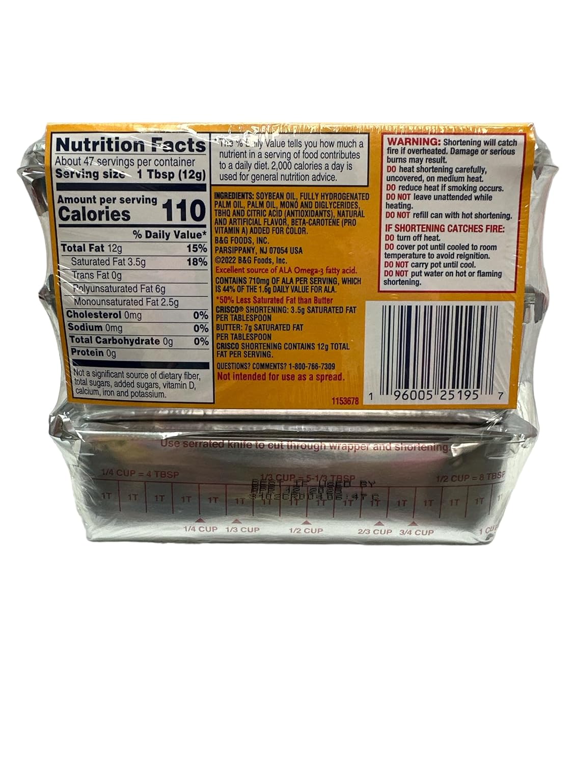 ThisNThat Paquete de aceite vegetal en palitos para acortamiento incluye (1) Crisco original de 20 onzas (1) tarjeta de recetas de mantequilla