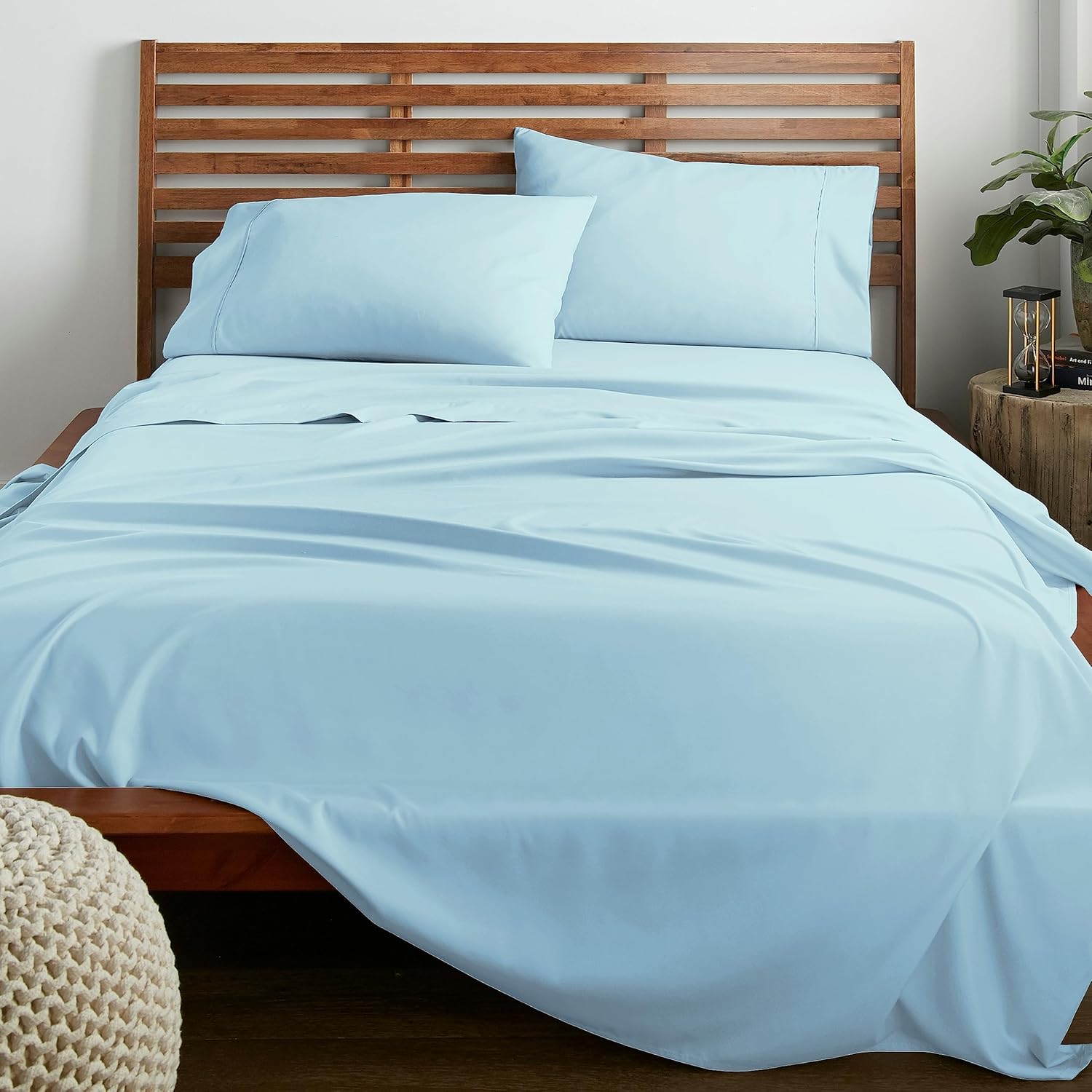 American Home Collection Juego de sábanas de 4 piezas tamaño Queen, microfibra extrasuave, transpirable, resistente a las arrugas y a la