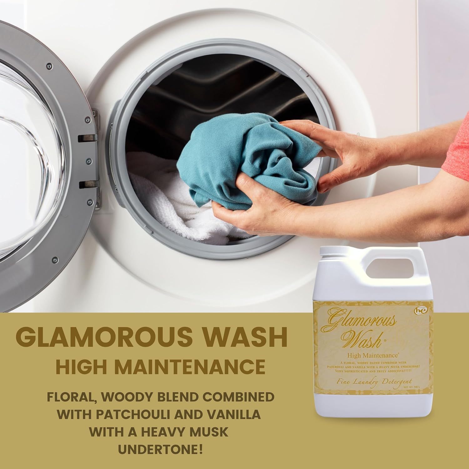 Worldwide Nutrition Paquete, 2 artículos Tyler Glamorous Wash Detergente líquido de alto mantenimiento con aroma fino para ropa – Contenedor de