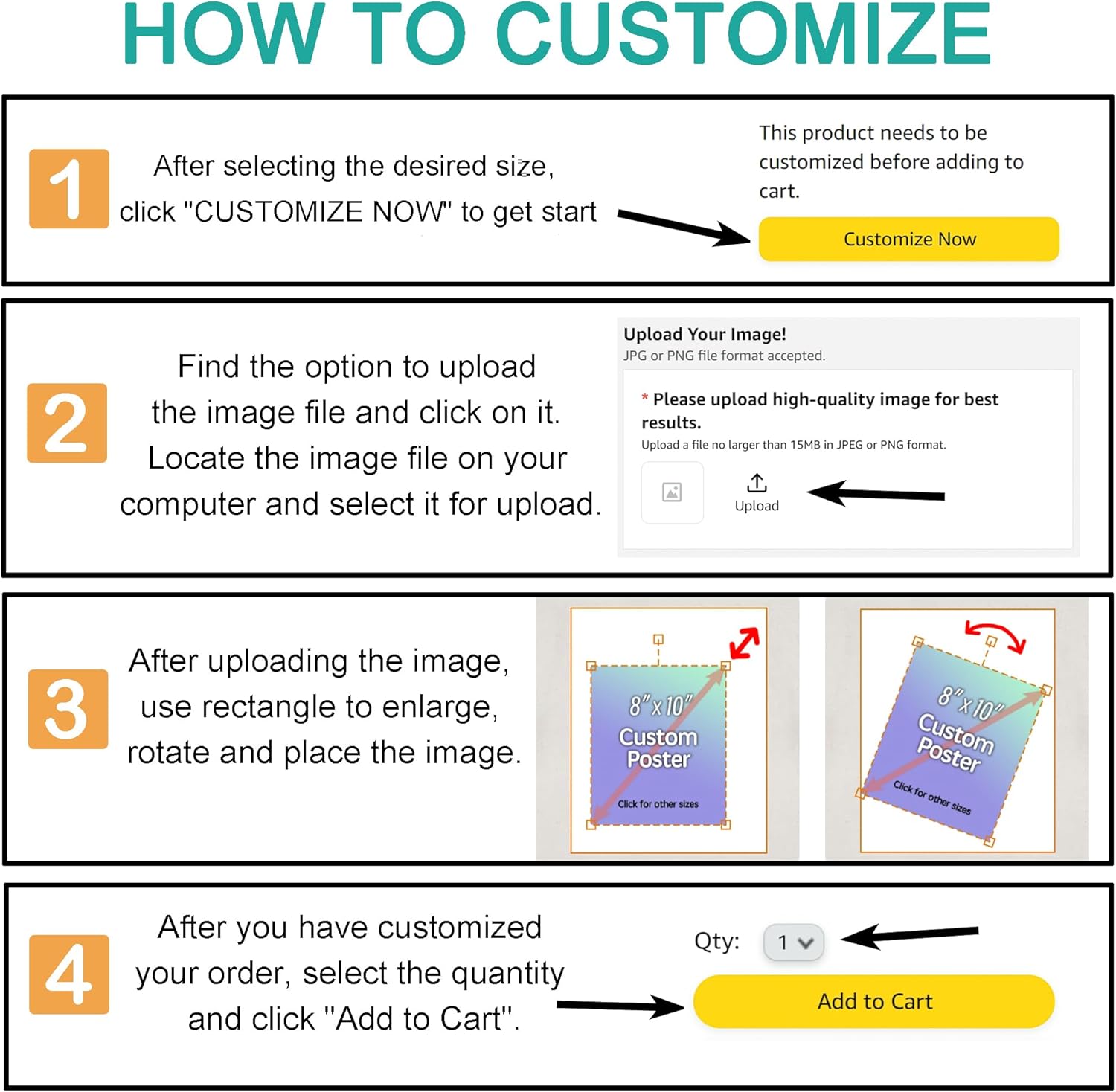 DP BOUTIQUE Impresiones de póster personalizadas, sube tu imagenfoto, impresión de imagen personalizada a póster, impresiones artísticas de pared