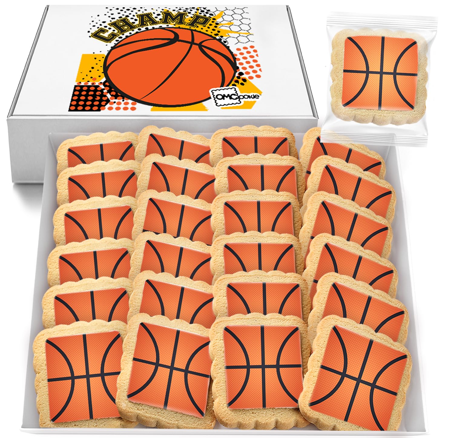 Galletas de baloncesto envueltas individualmente, recuerdos de fiesta, paquete de 24 unidades de deportes a granel para niños Game League
