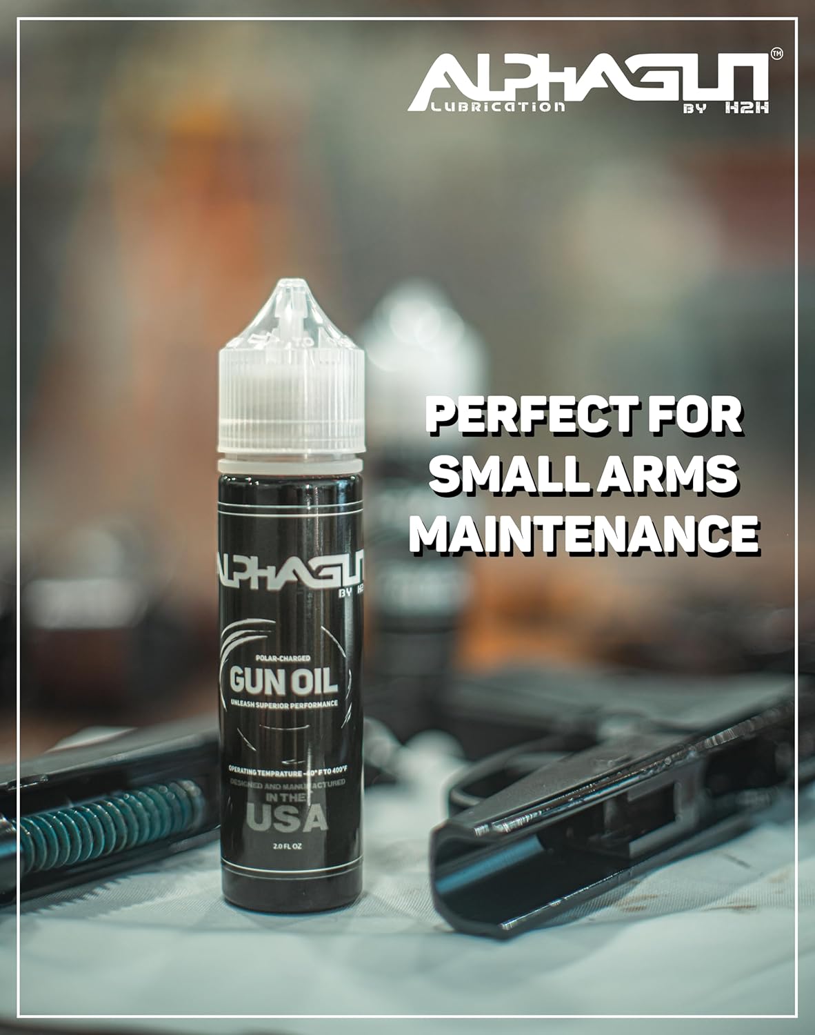 ALPHAGUN – Aceite para armas 75% más suave para un rendimiento máximo, lubricante premium fabricado en Estados Unidos para rifles, pistolas,