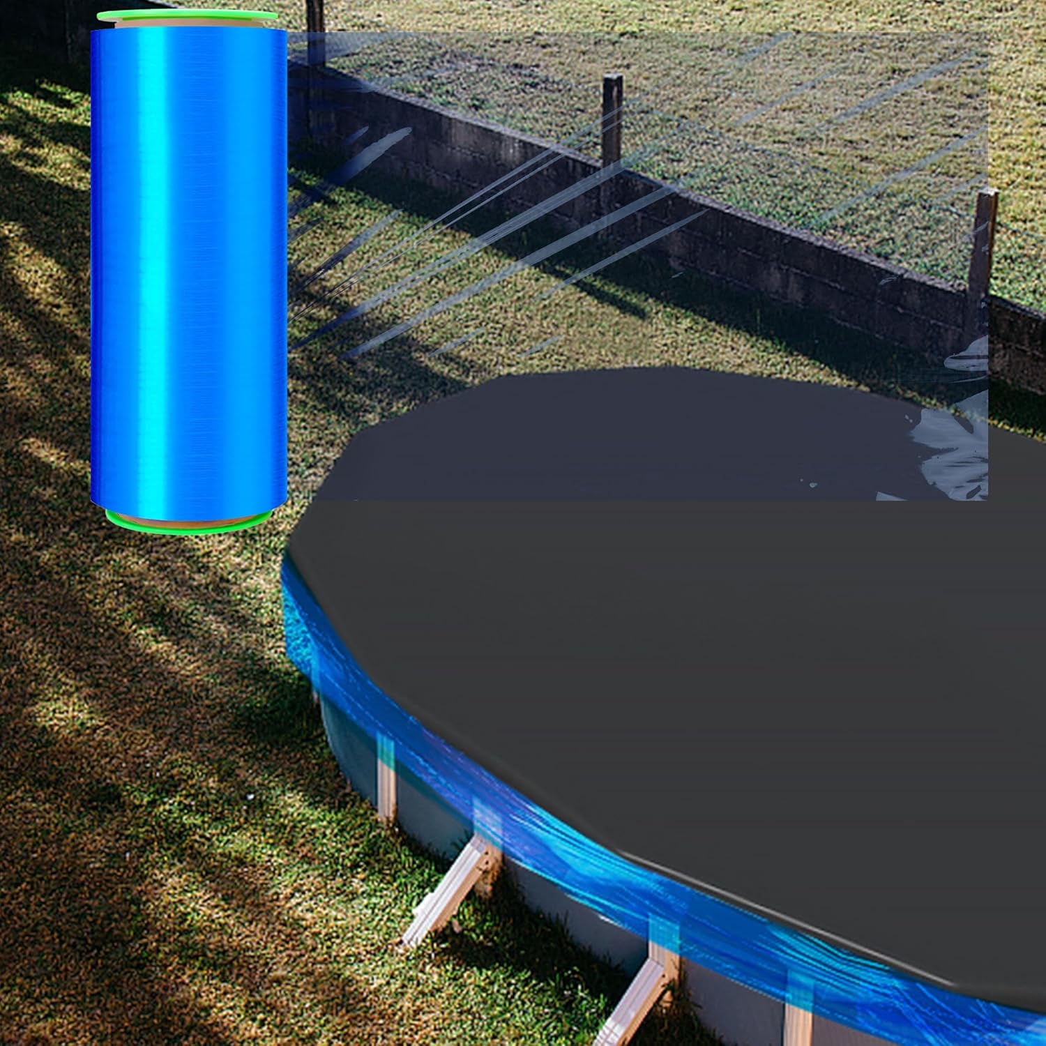 Cubierta de invierno de 1050 pies para piscinas sobre el suelo, cubierta de sello para piscinas sobre el suelo, cubierta transparente para una