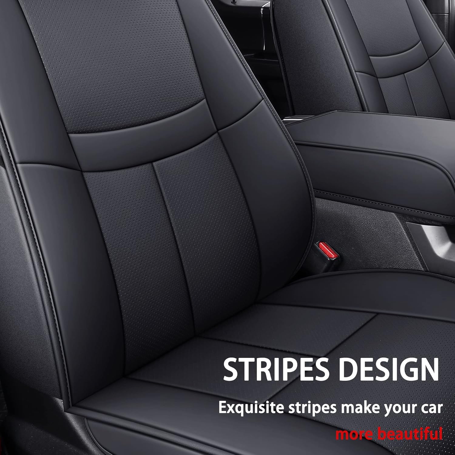 TOMIC Juego completo de fundas de asiento de automóvil con funda de cojín de cuero impermeable para camioneta para camioneta compatible con Ford