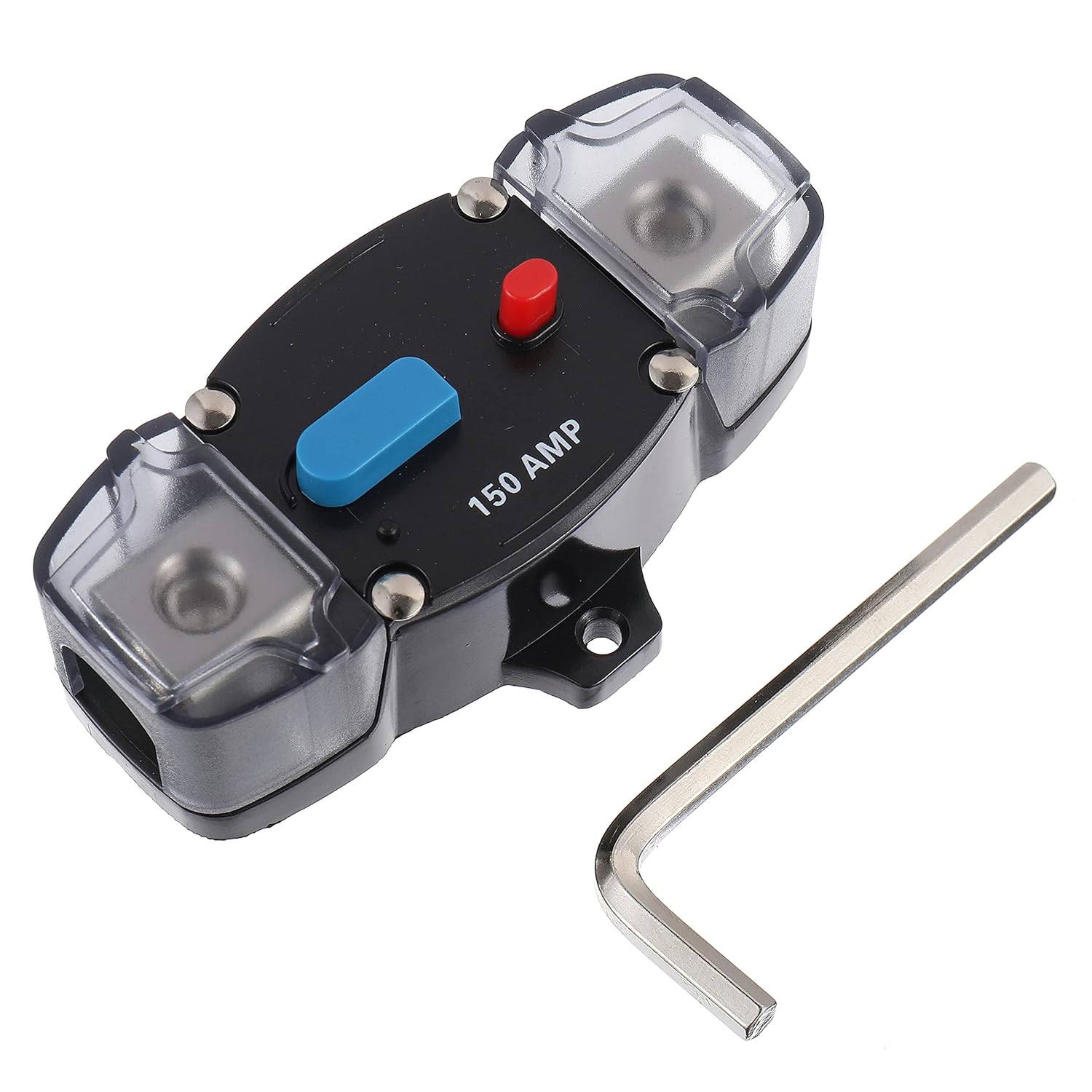 Disyuntor de recuperación automática de 150 A 12-48 voltios CC con botón de reinicio manual para lanchas marinas automotrices (150 amperios)