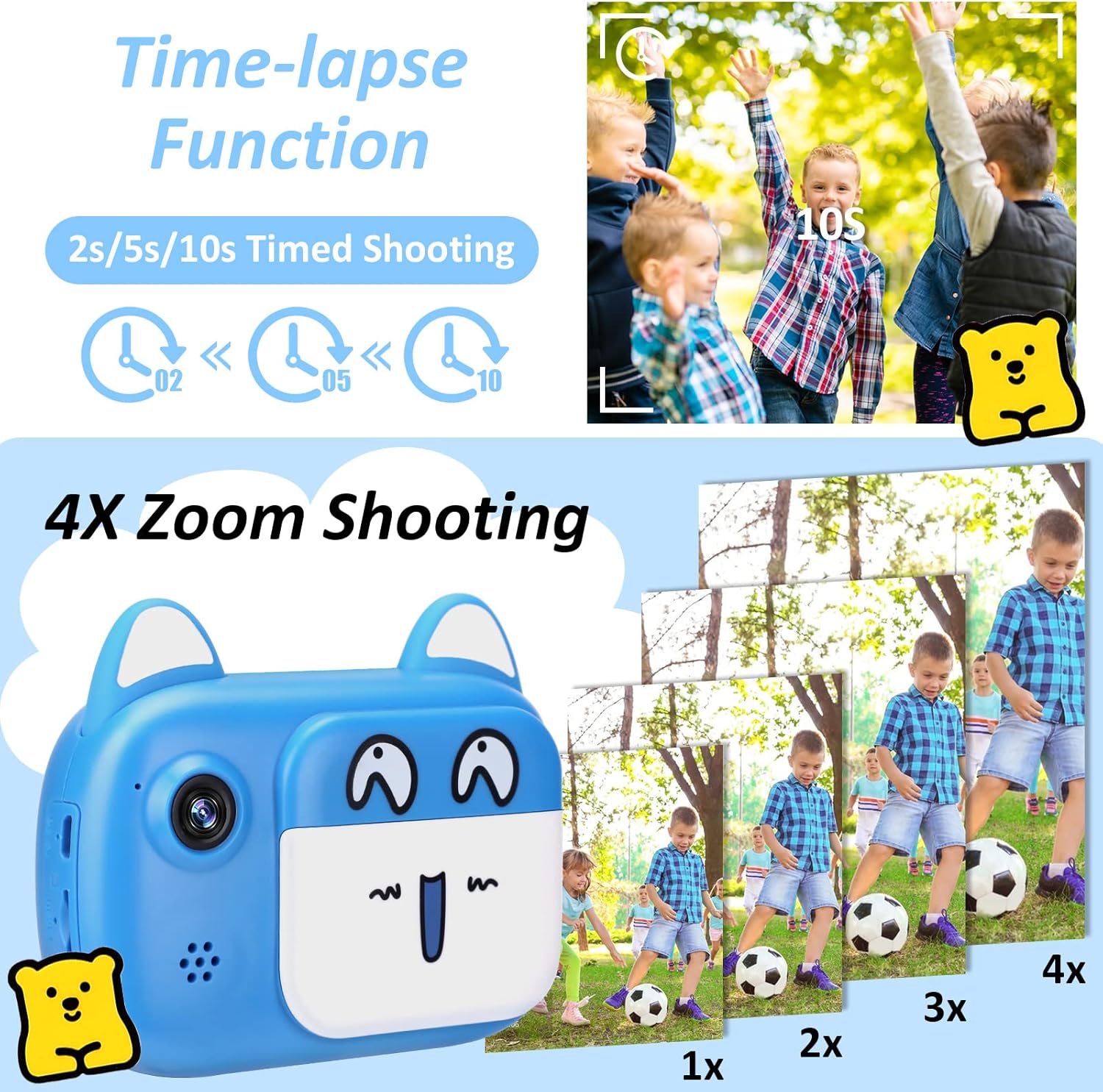 Cámara para niños con video selfie HD de 1080P con tarjeta SD de 32 GB, cámara digital para niños, cámara para niños pequeños para niñas y niños