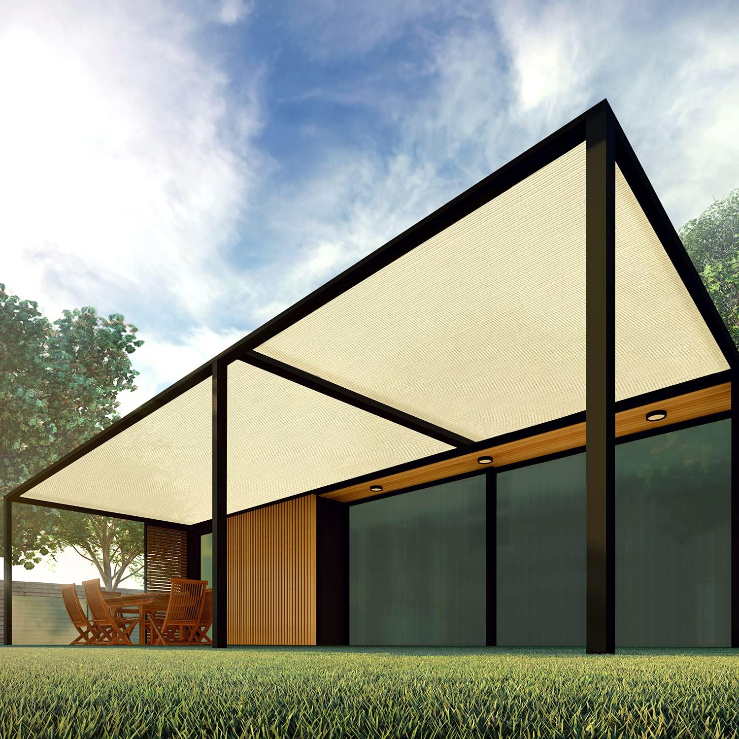 Patio Paradise Inc. – Rollo de tela de protección solar de 6 x 15 pies, color beige tostado, hasta un 95% de bloqueo UV, para patios, cenadores,