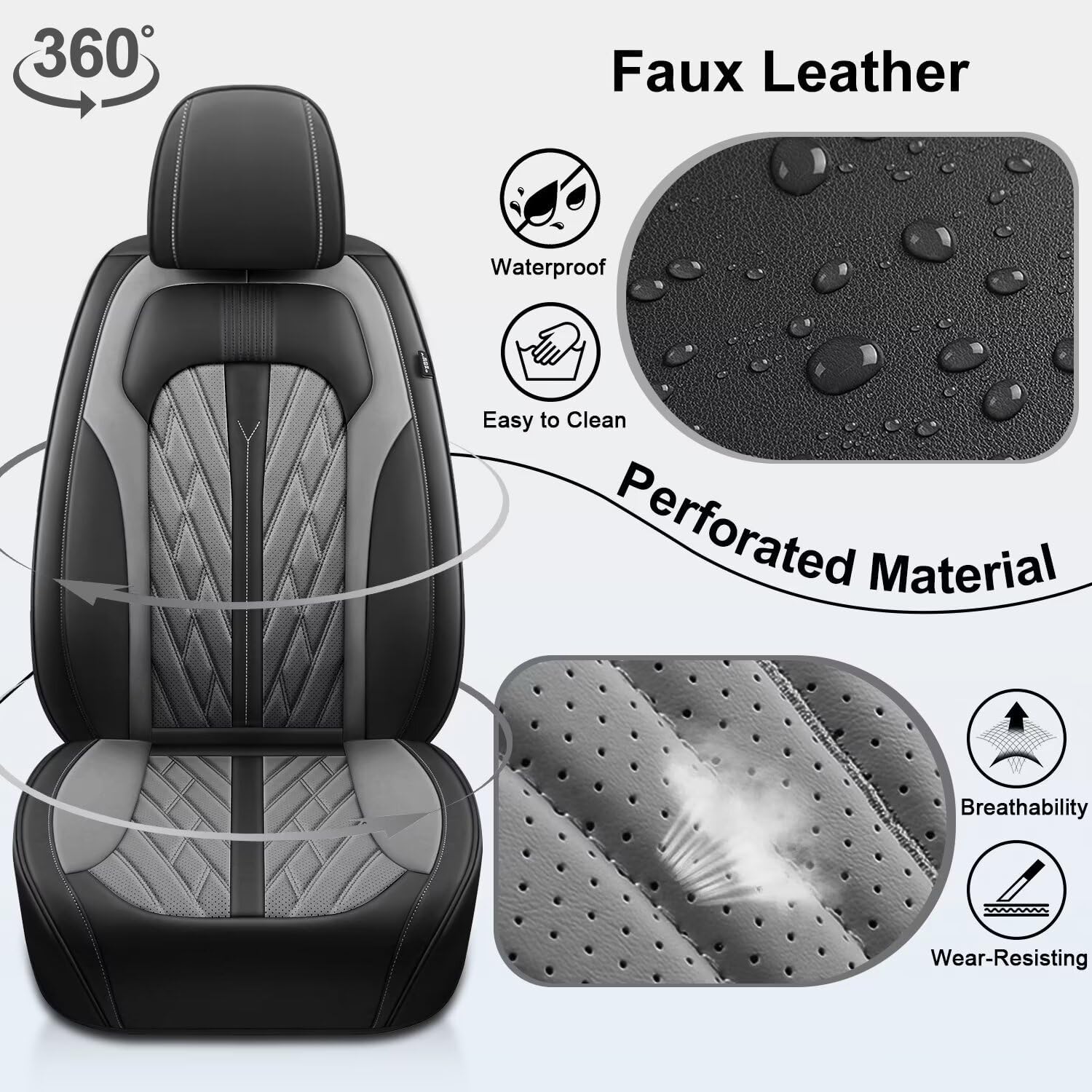 Juego completo de fundas de asiento para automóvil compatibles con Kia Optima 2002-2020, cojines de asiento de cuero para automóviles,