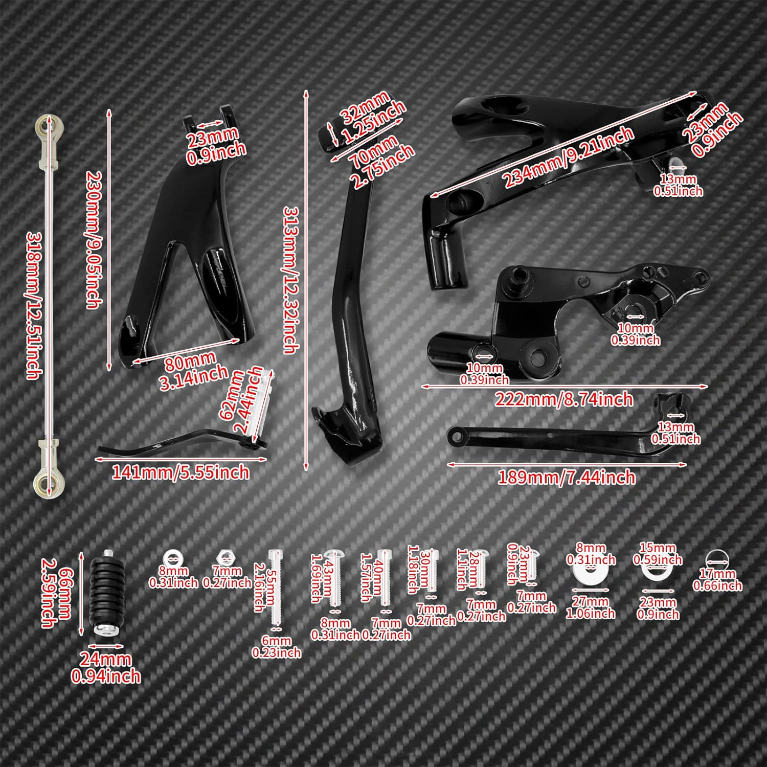Kit de varillaje de clavijas para controles delanteros de motocicleta, apto para Harley Softail Street Bob Low Rider FXBB FXLR FXLRS FXST 2018-2023,