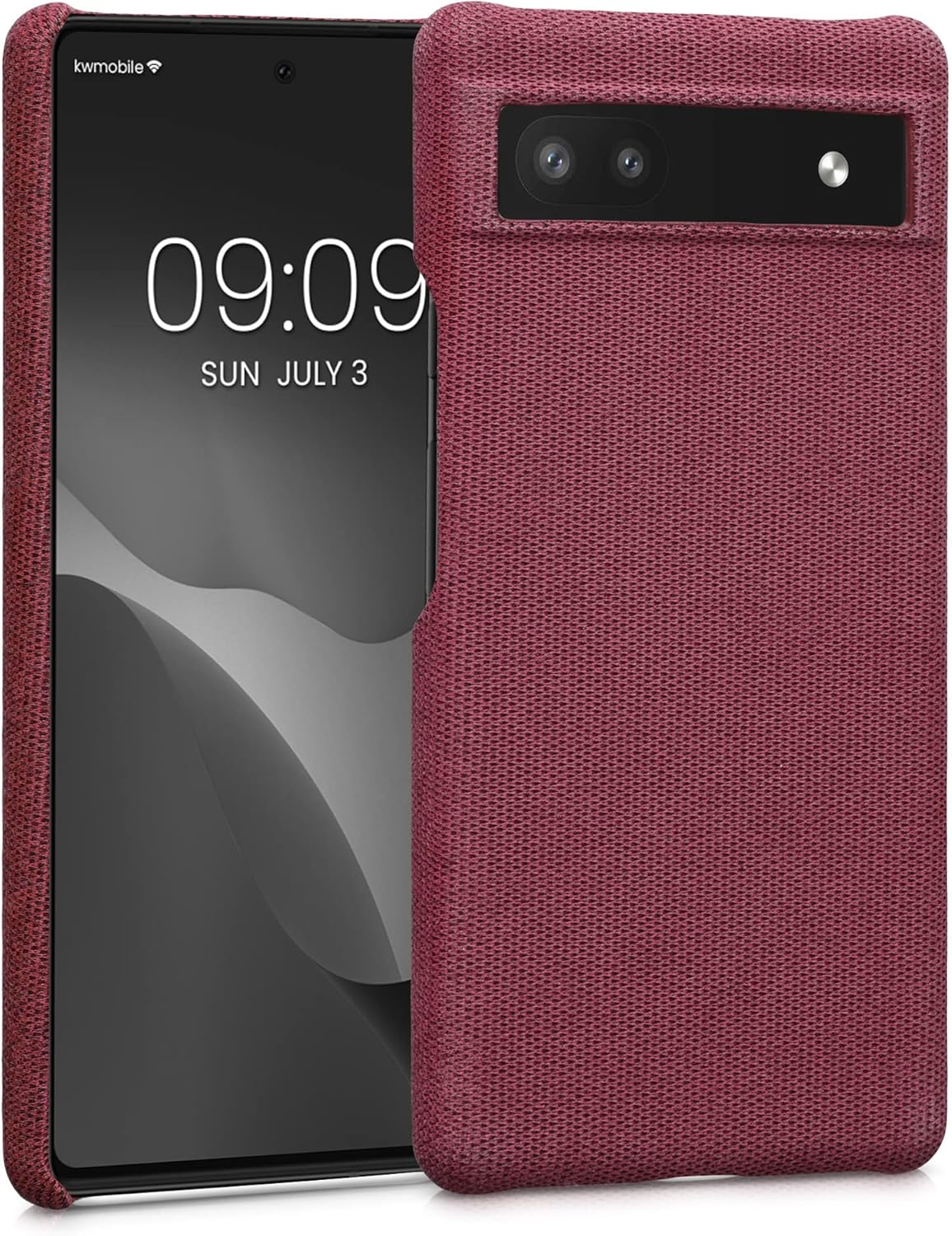 kwmobile Funda compatible con Google Pixel 6a – Funda TPU y tela para teléfono inteligente en lona coral