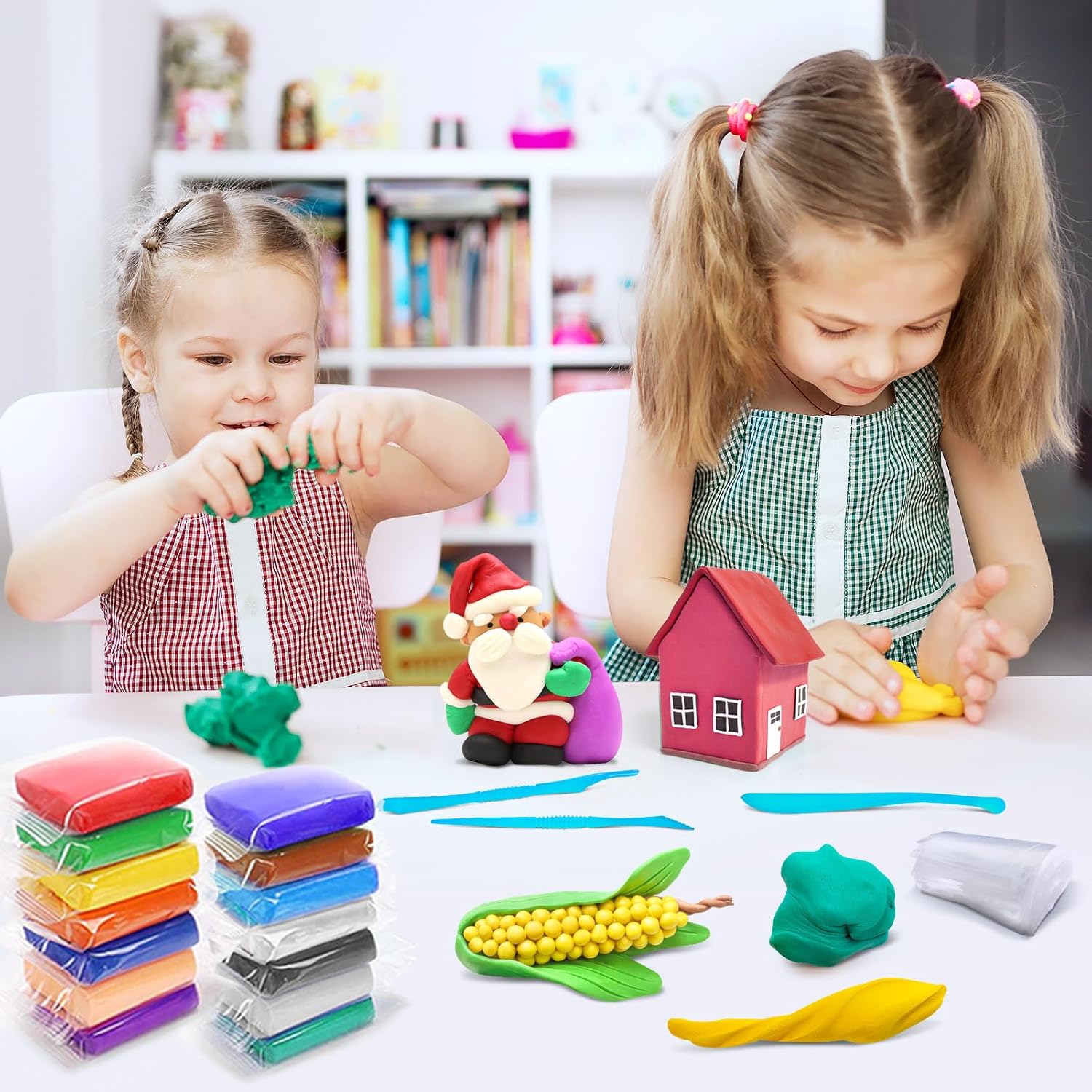 Arcilla seca al aire, 50 colores, arcilla de modelado para niños, arcilla mágica de moldeo de bricolaje, regalo para niños